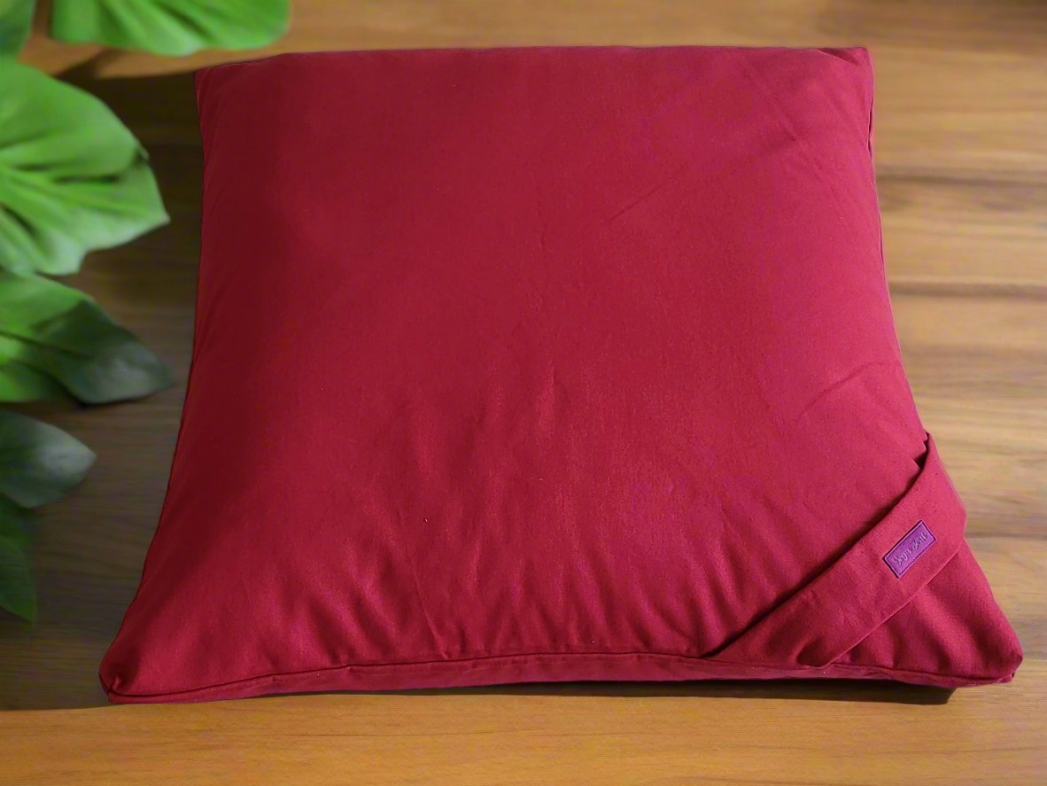 ZABUTON Meditation Cushion | Pure | Dark Red - Yoga Soul