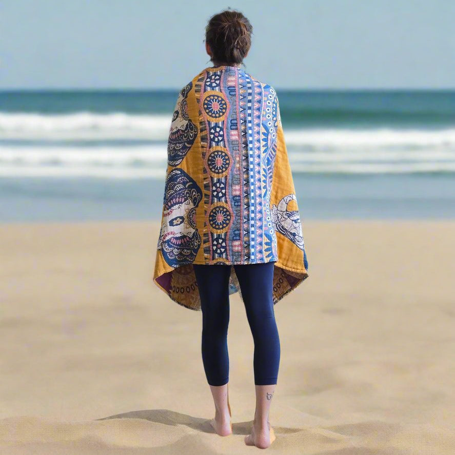 Travel Yoga Blanket | Golden Elephant - Yoga Soul