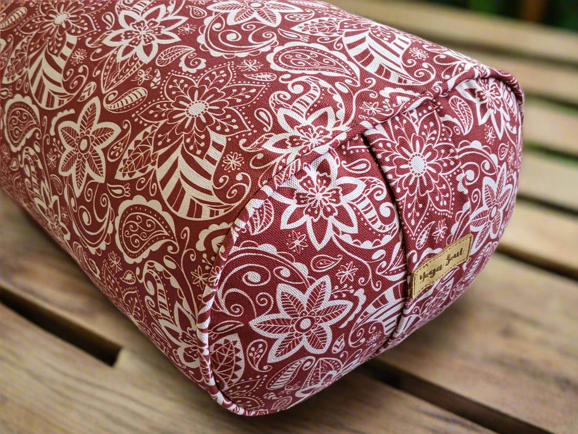 Oval Yoga Bolster | StarFlower| Aura Red - Yoga Soul