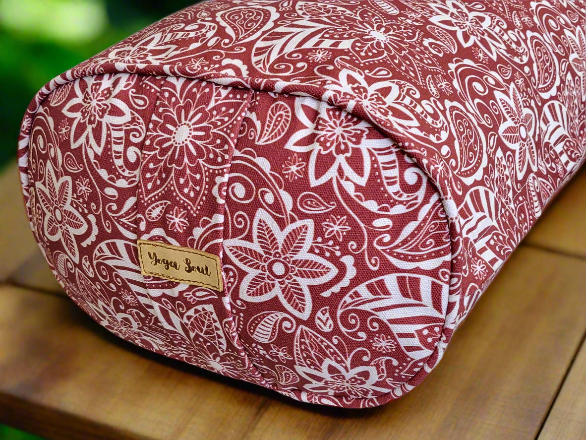 Oval Yoga Bolster | StarFlower| Aura Red - Yoga Soul