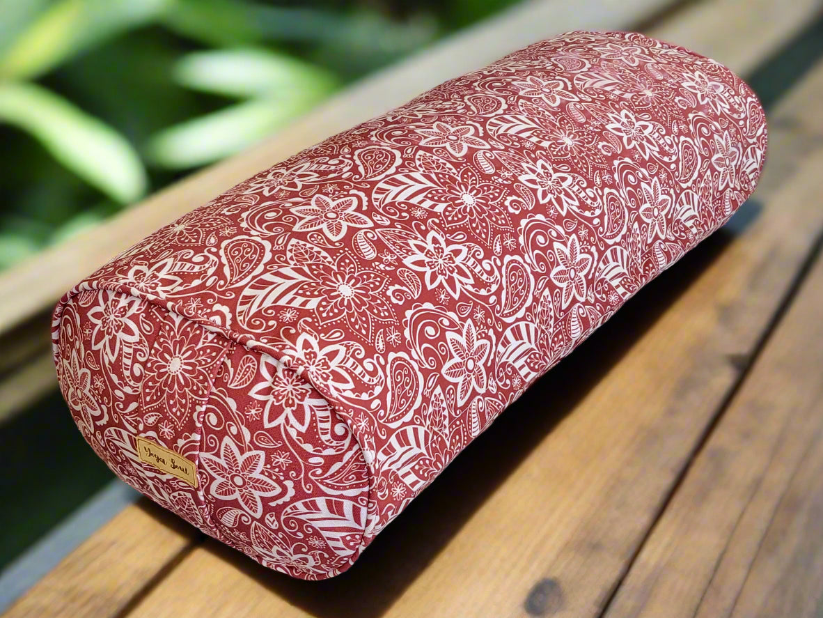 Oval Yoga Bolster | StarFlower| Aura Red - Yoga Soul