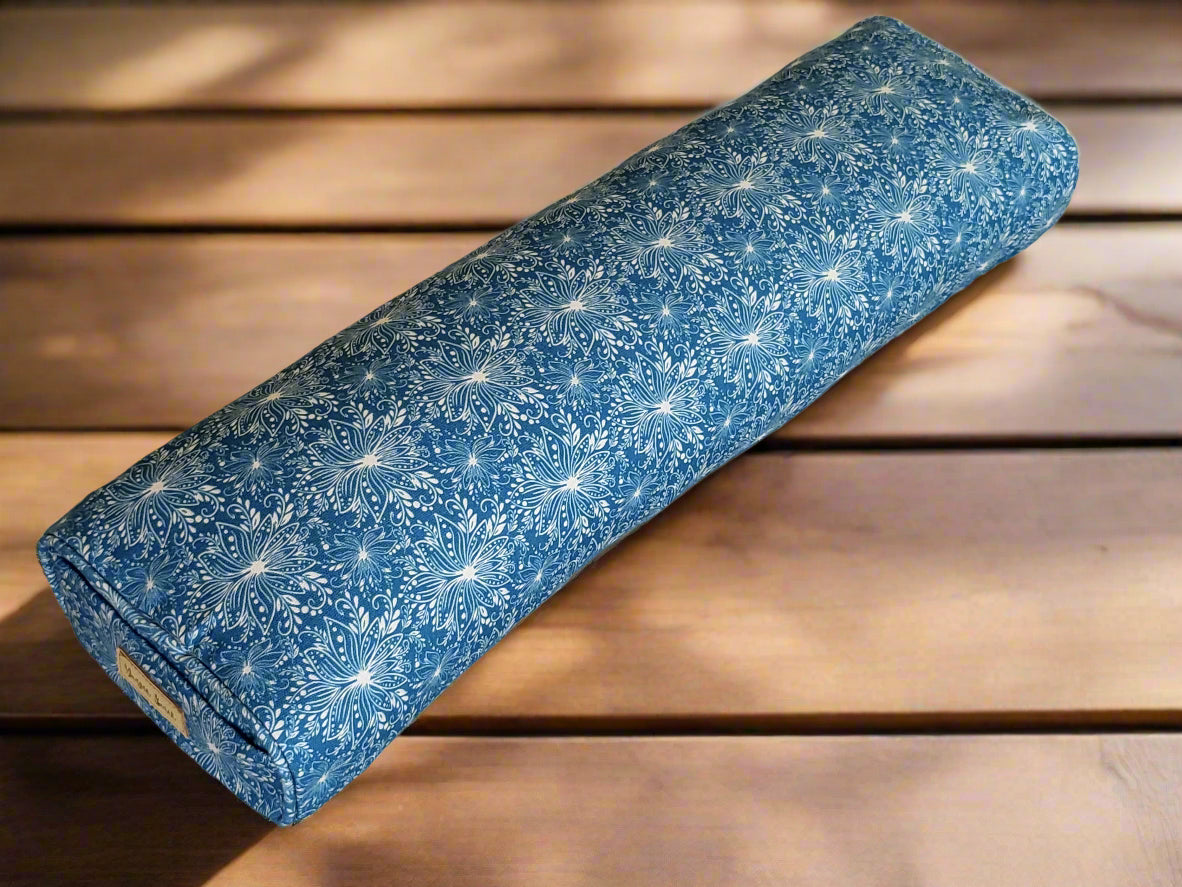 Pranayama Yoga Bolster | Lotus | Indigo Blue - Yoga Soul