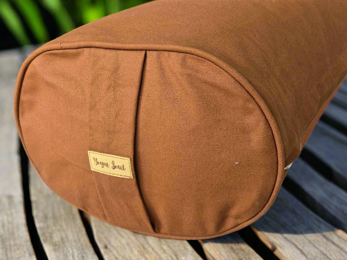 Oval Yoga Bolster | Pure | Caramel - Yoga Soul