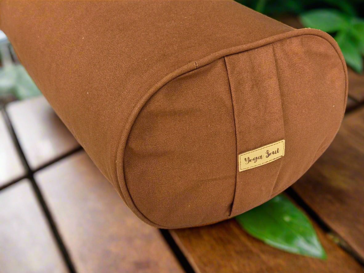 Oval Yoga Bolster | Pure | Caramel - Yoga Soul