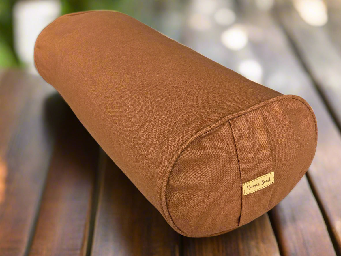 Oval Yoga Bolster | Pure | Caramel - Yoga Soul
