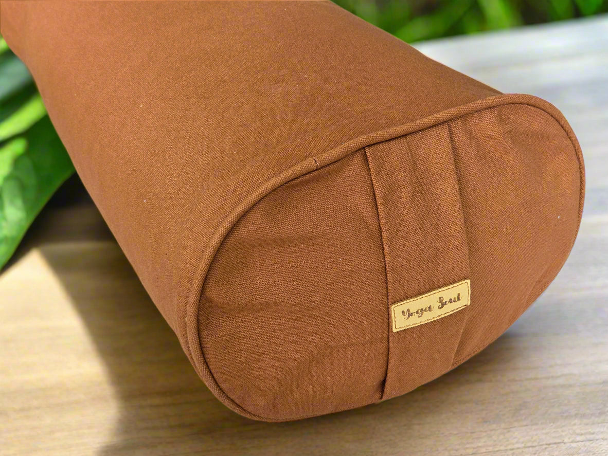 Oval Yoga Bolster | Pure | Caramel - Yoga Soul