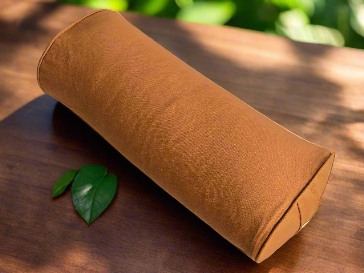 Oval Yoga Bolster | Pure | Caramel - Yoga Soul