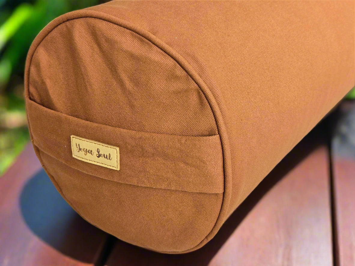 Round Yoga Bolster | Pure | Caramel - Yoga Soul