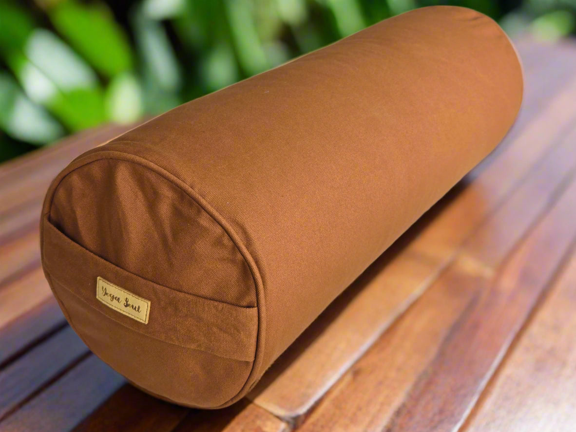 Round Yoga Bolster | Pure | Caramel - Yoga Soul