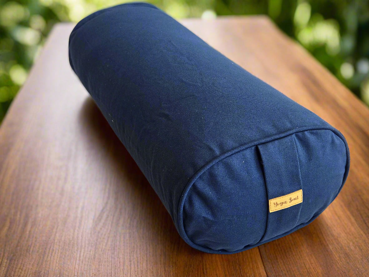Oval Yoga Bolster | Pure | Navy - Yoga Soul