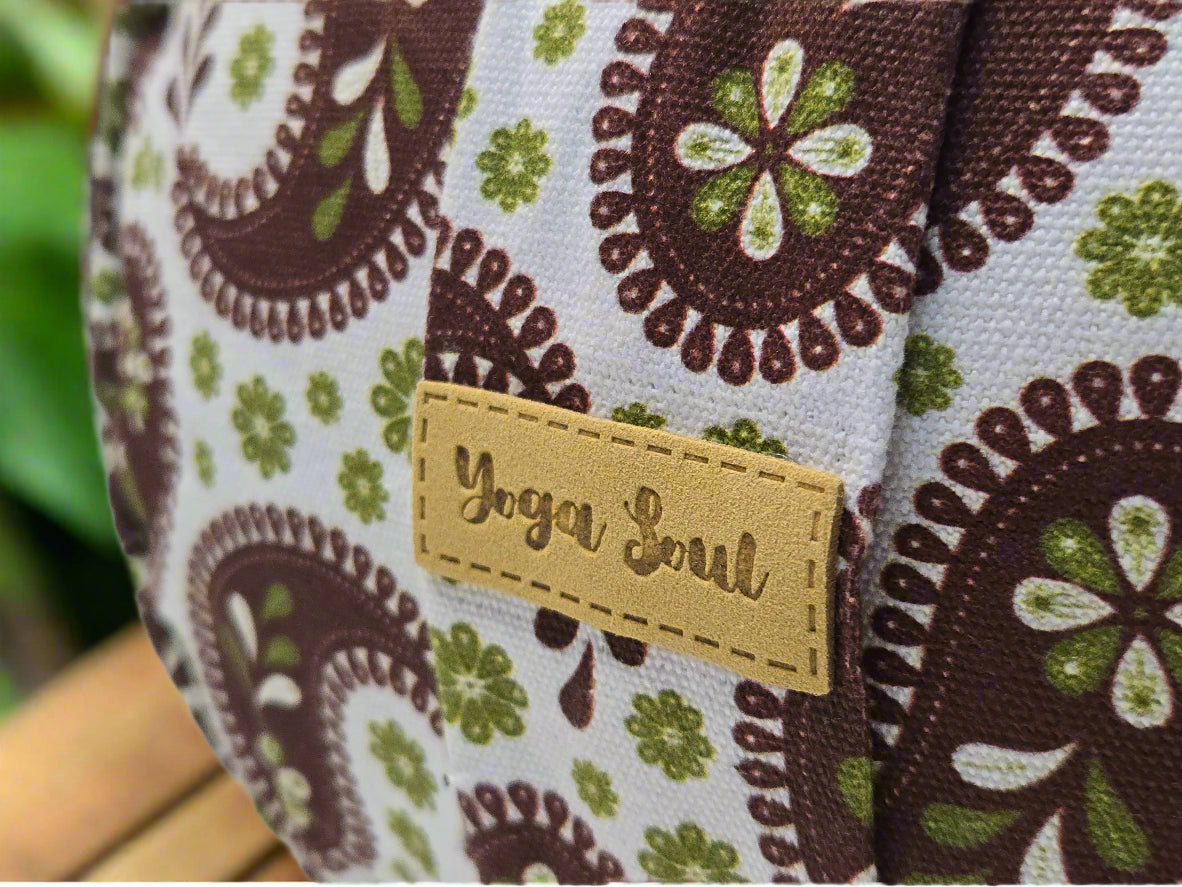 Oval Yoga Bolster | Paisley | Chocolate