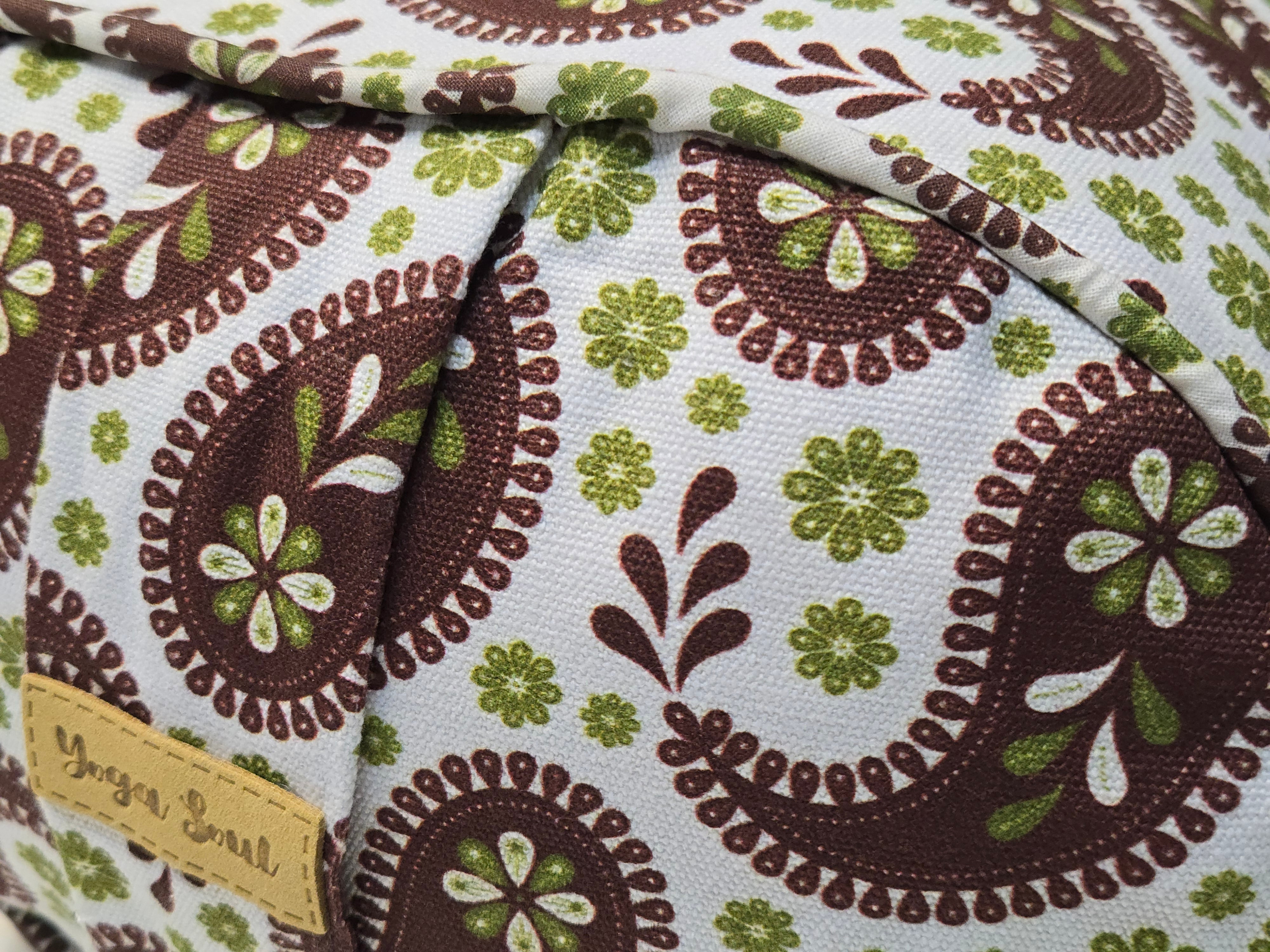 Oval Yoga Bolster | Paisley | Chocolate