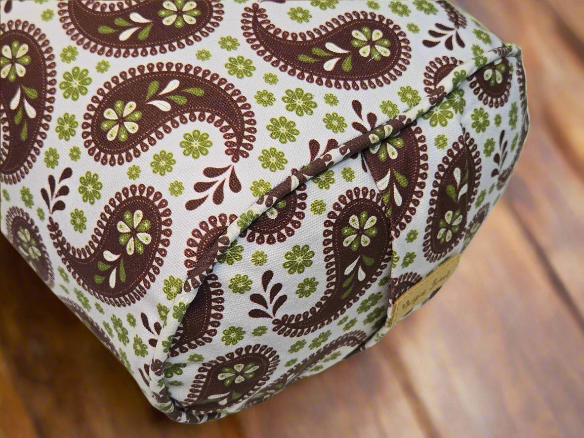 Oval Yoga Bolster | Paisley | Chocolate