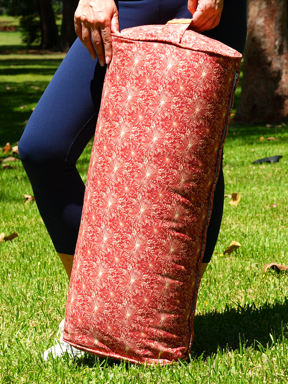 Oval Yoga Bolster | Lotus | Aura Red
