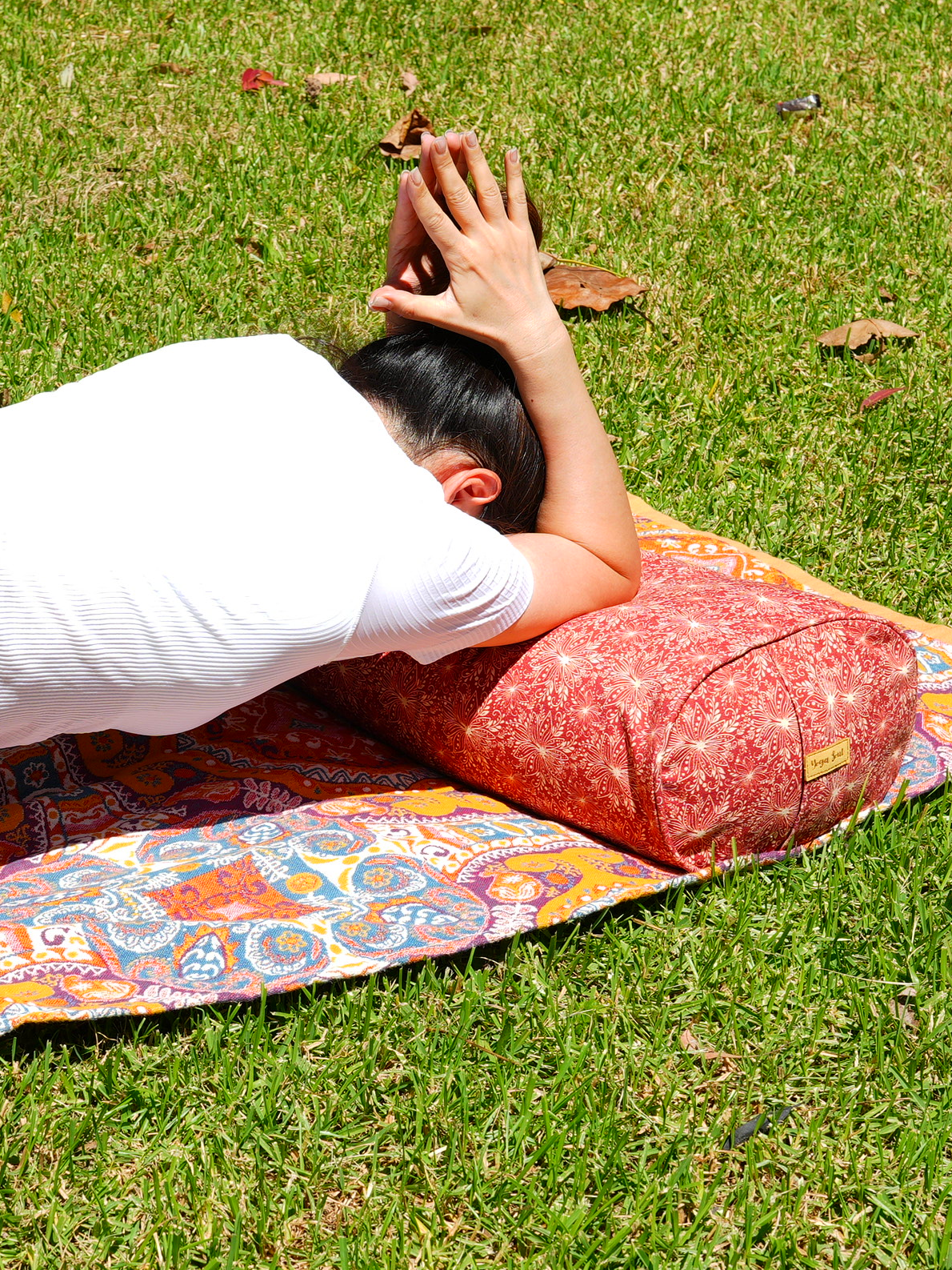 Oval Yoga Bolster | Lotus | Aura Red