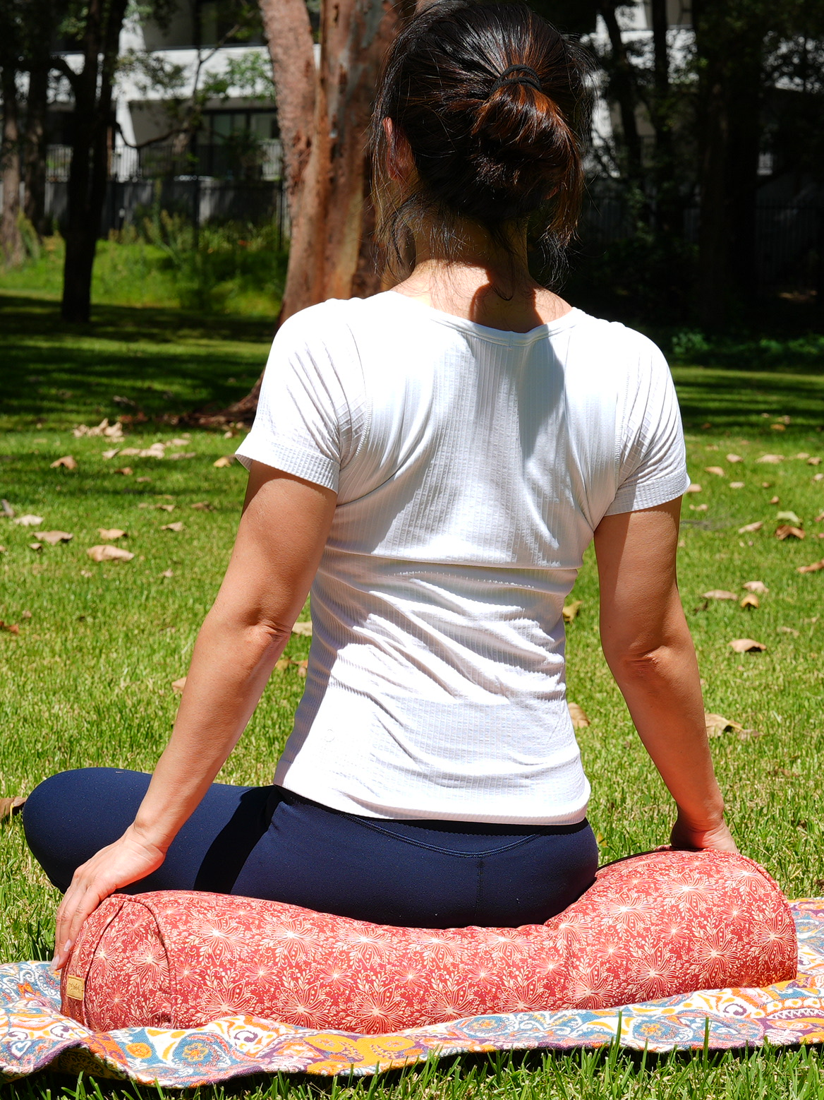 Oval Yoga Bolster | Lotus | Aura Red