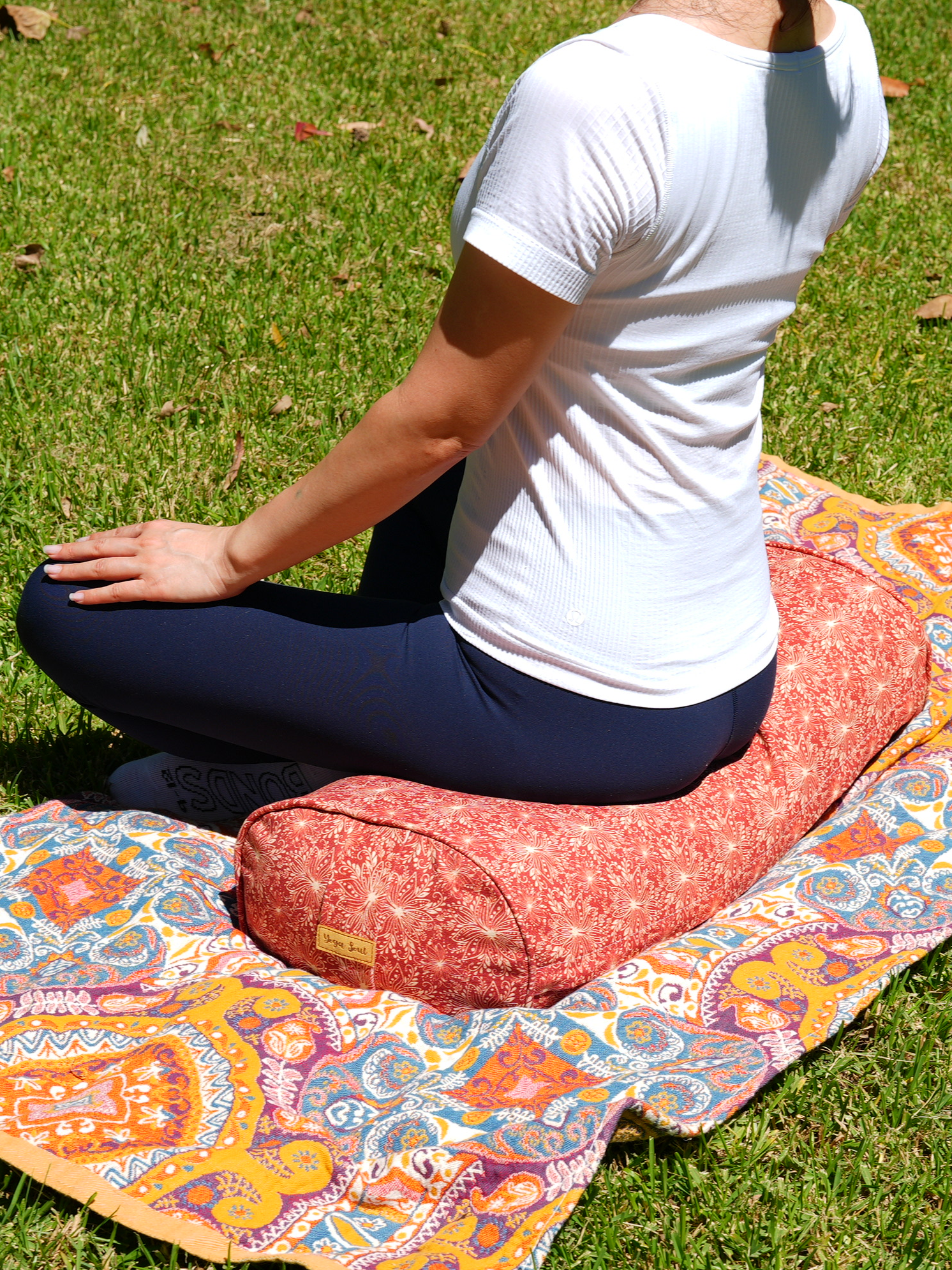 Oval Yoga Bolster | Lotus | Aura Red