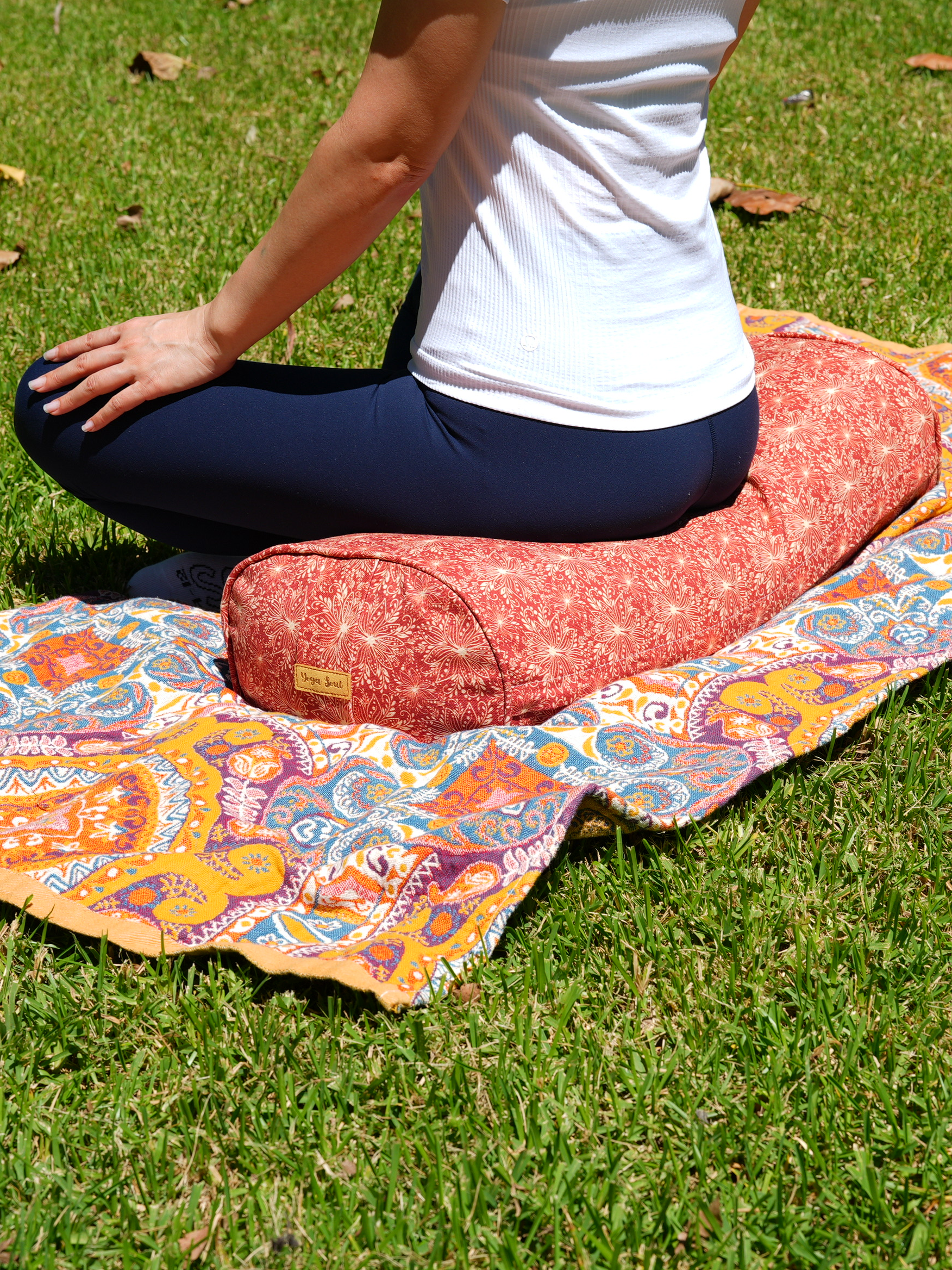 Oval Yoga Bolster | Lotus | Aura Red