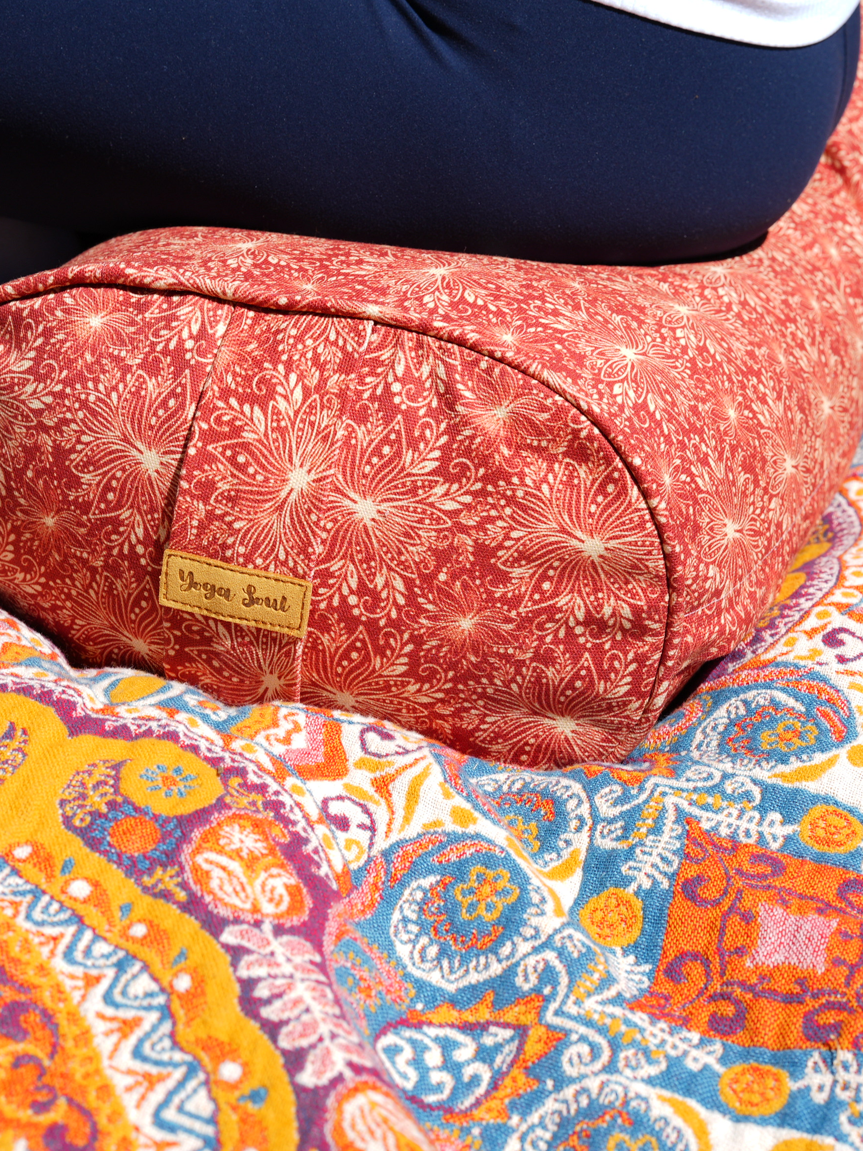 Oval Yoga Bolster | Lotus | Aura Red