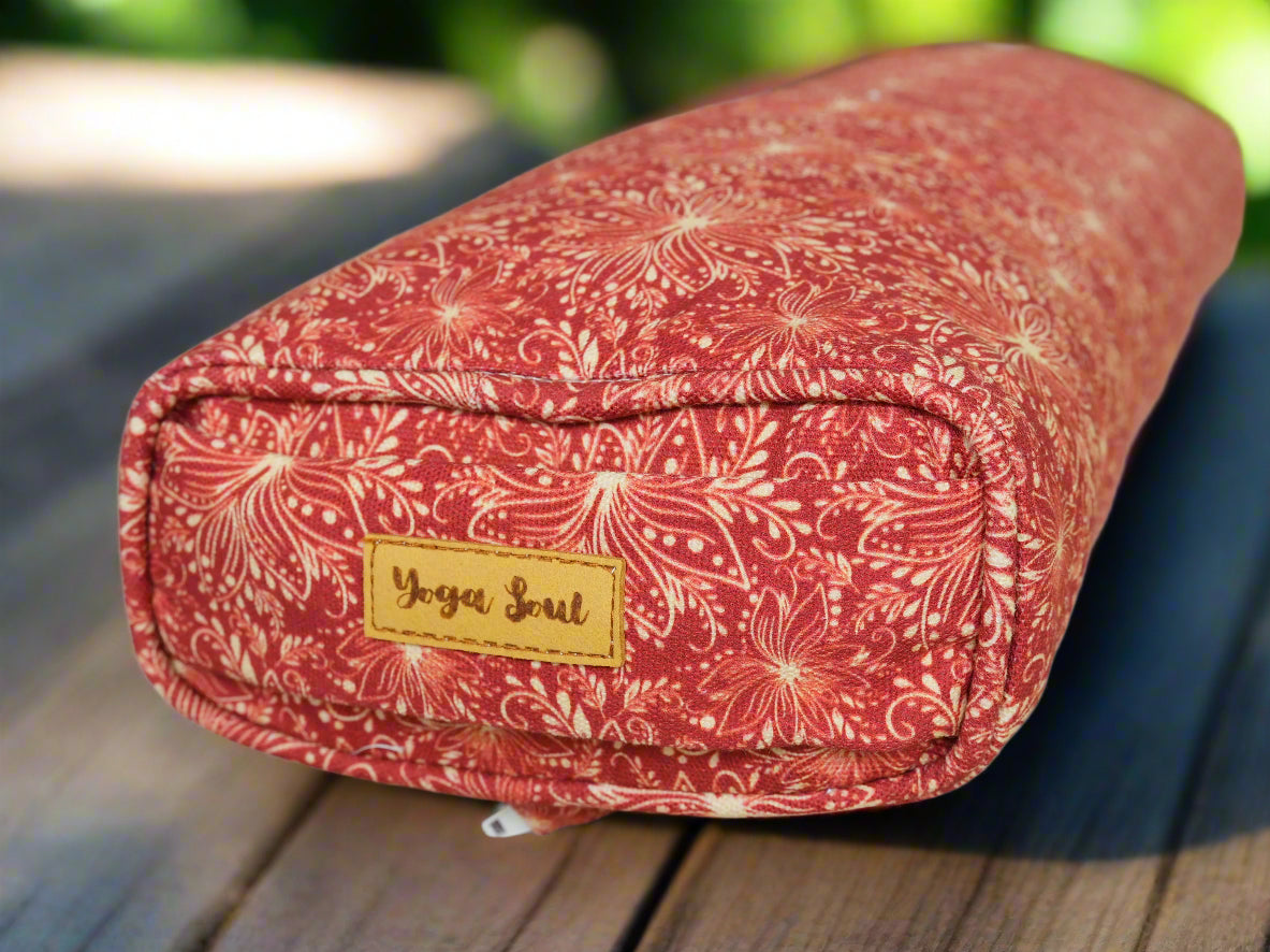 Pranayama Yoga Bolster | Lotus | Aura Red - Yoga Soul