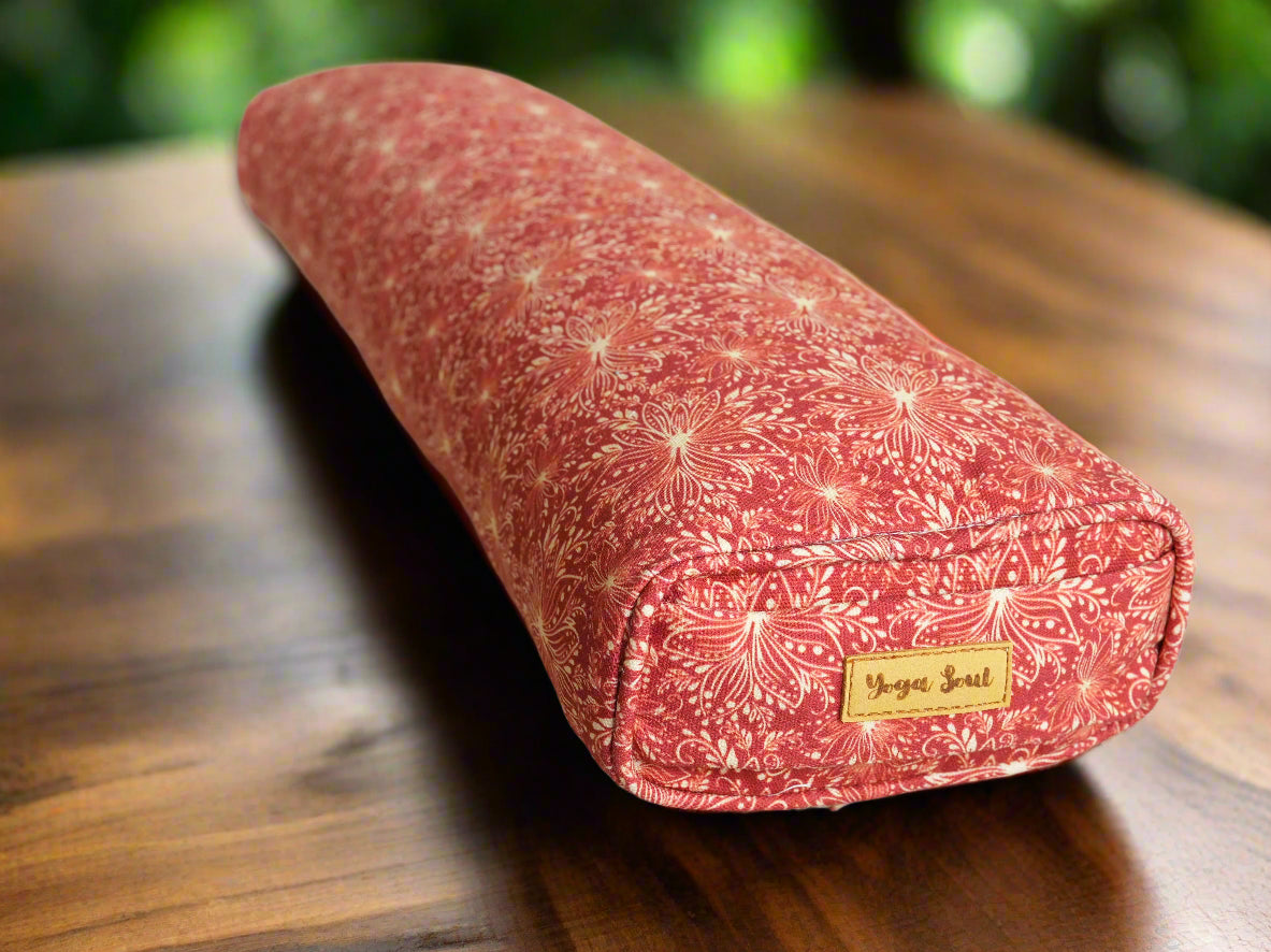 Pranayama Yoga Bolster | Lotus | Aura Red - Yoga Soul