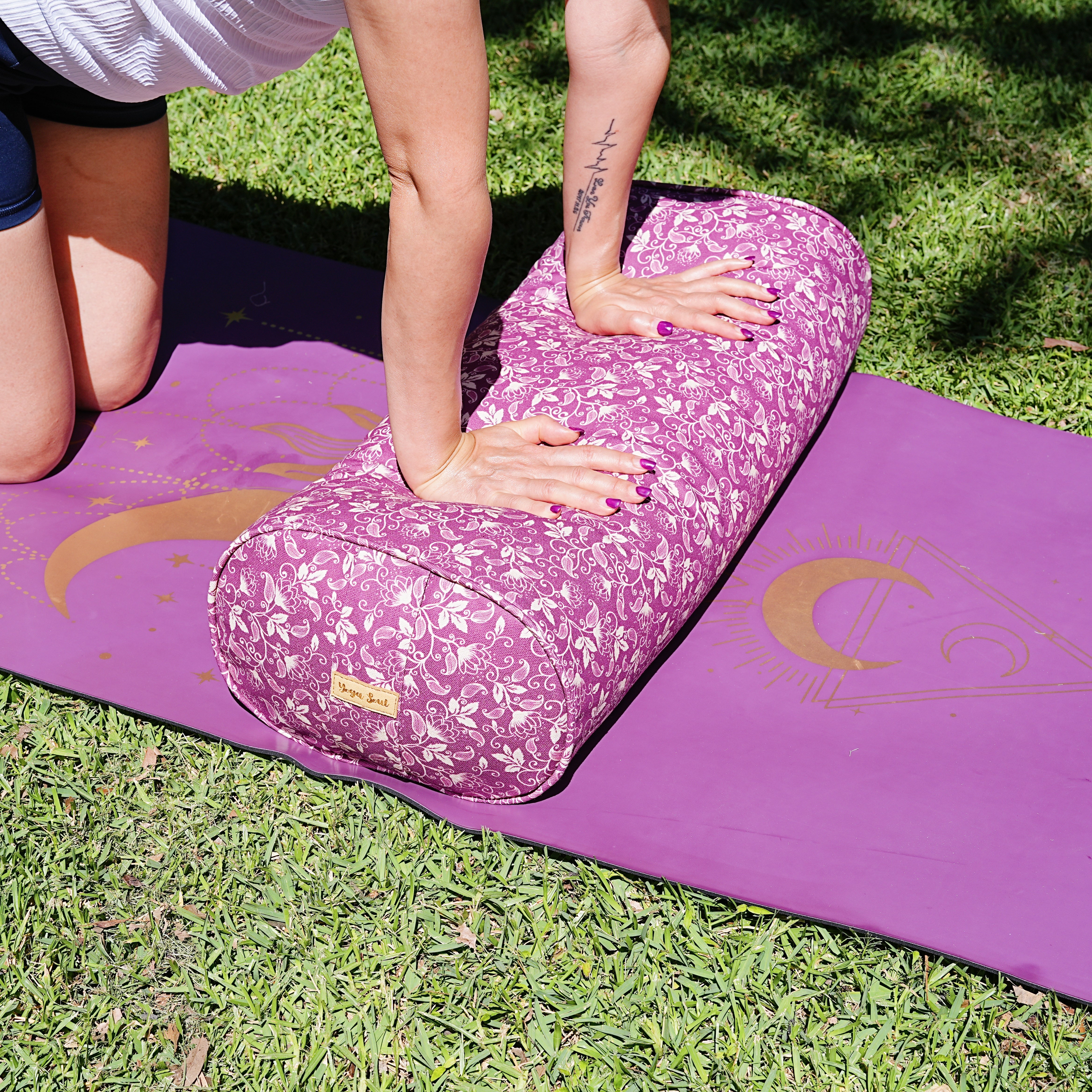 Oval Yoga Bolster | Shanti Lotus| Amethyst