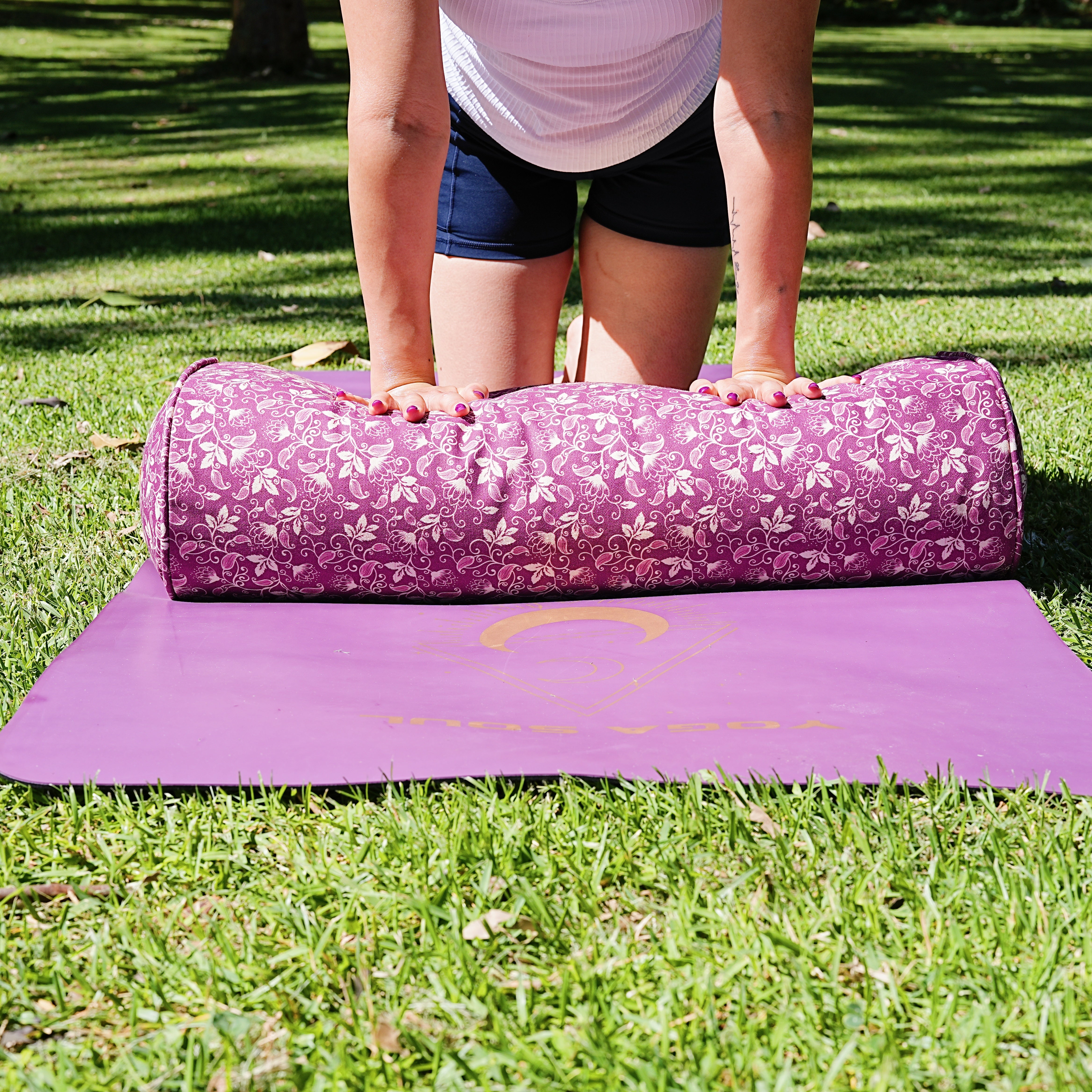 Oval Yoga Bolster | Shanti Lotus| Amethyst