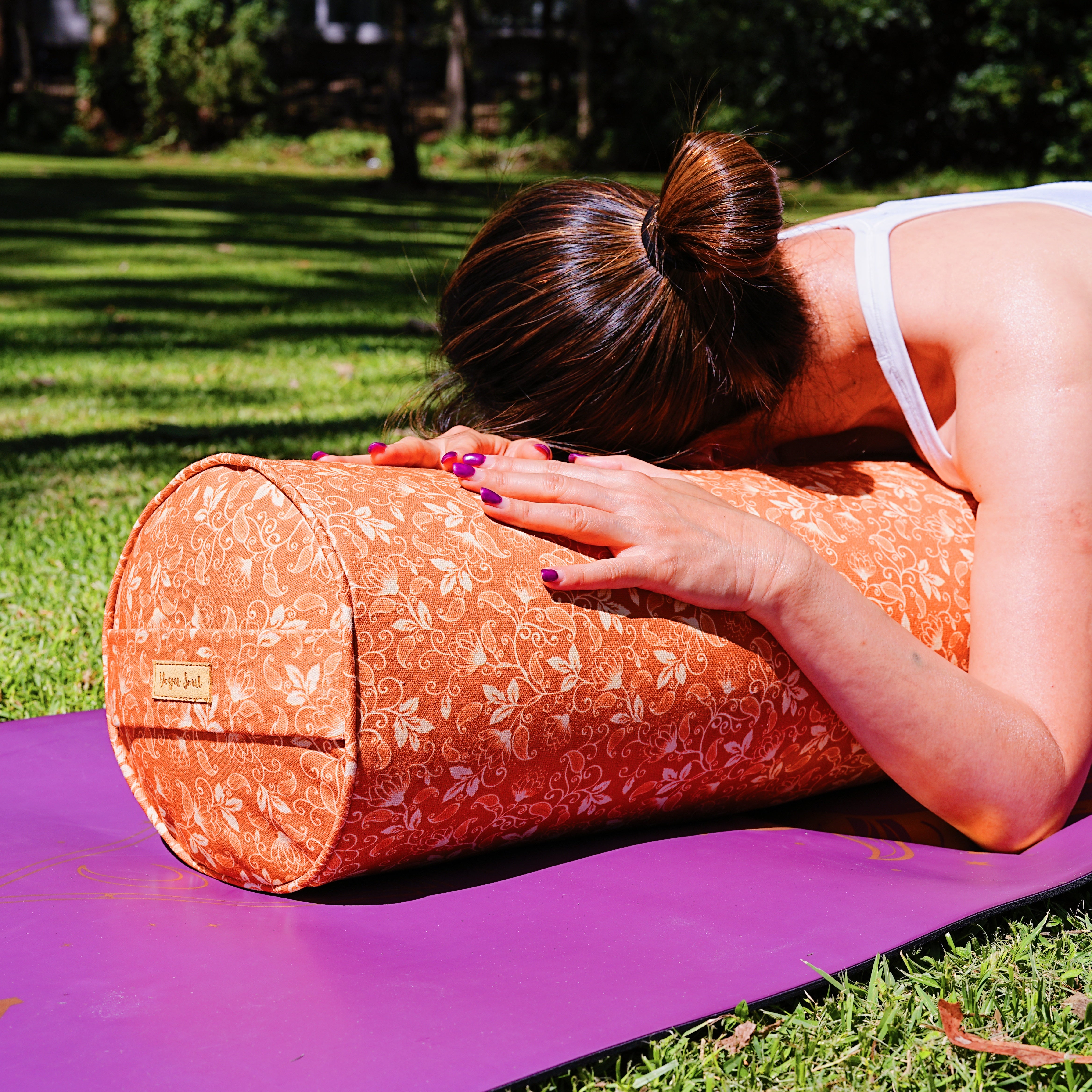 Round Yoga Bolster | Shanti Lotus| Sunset