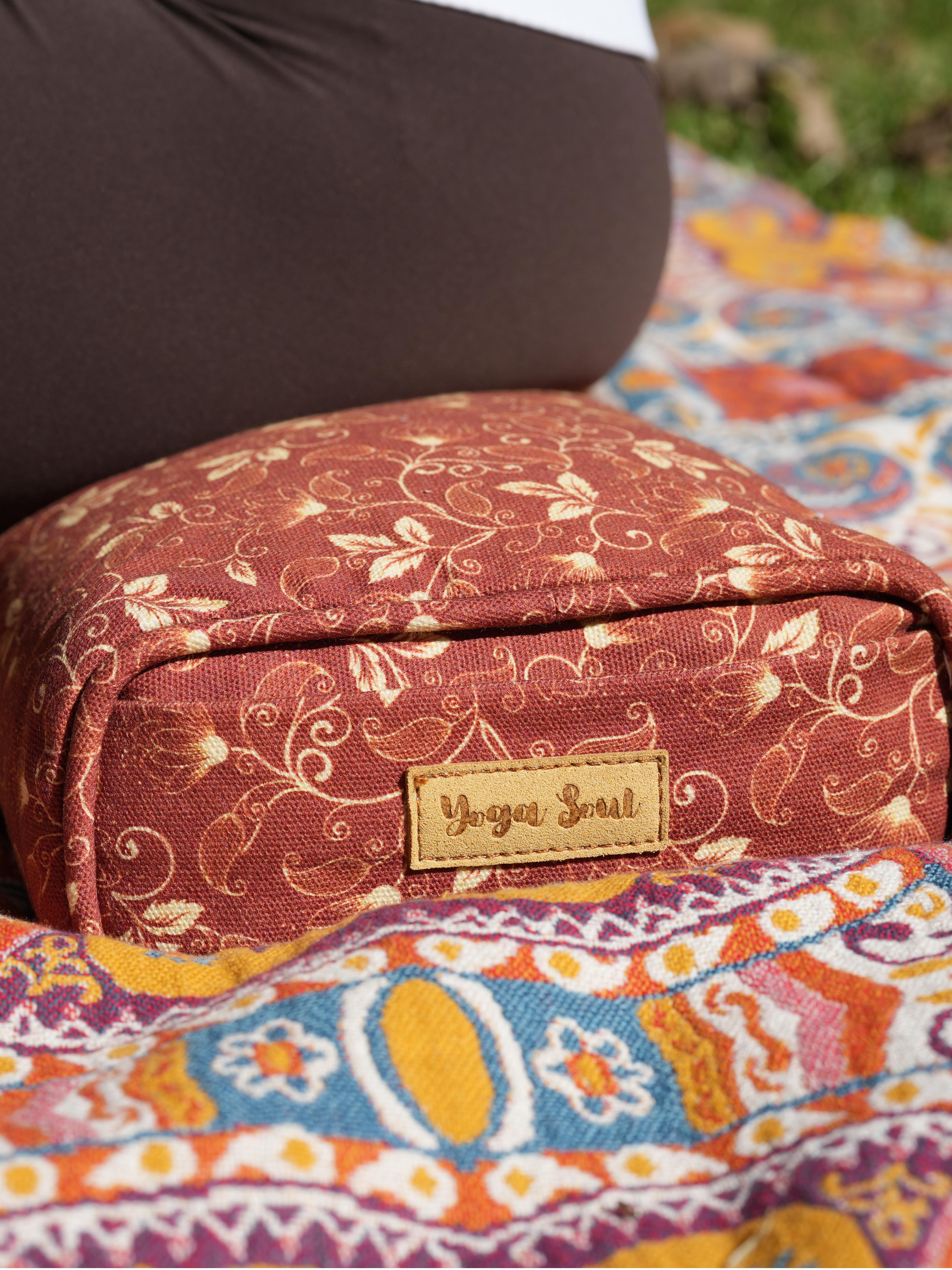 Pranayama Yoga Bolster | Water Lily | Red Cinnamon
