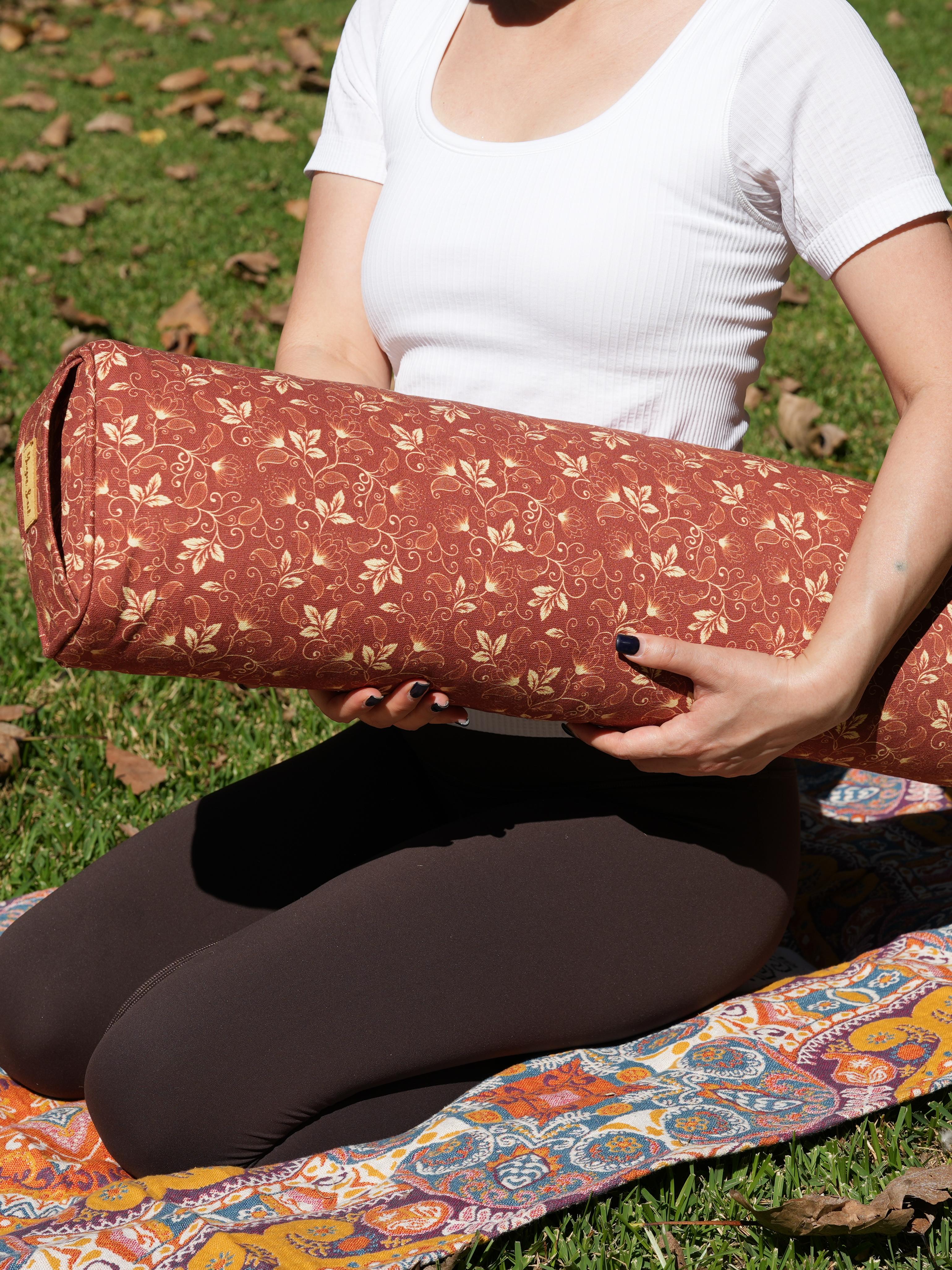 Pranayama Yoga Bolster | Water Lily | Red Cinnamon