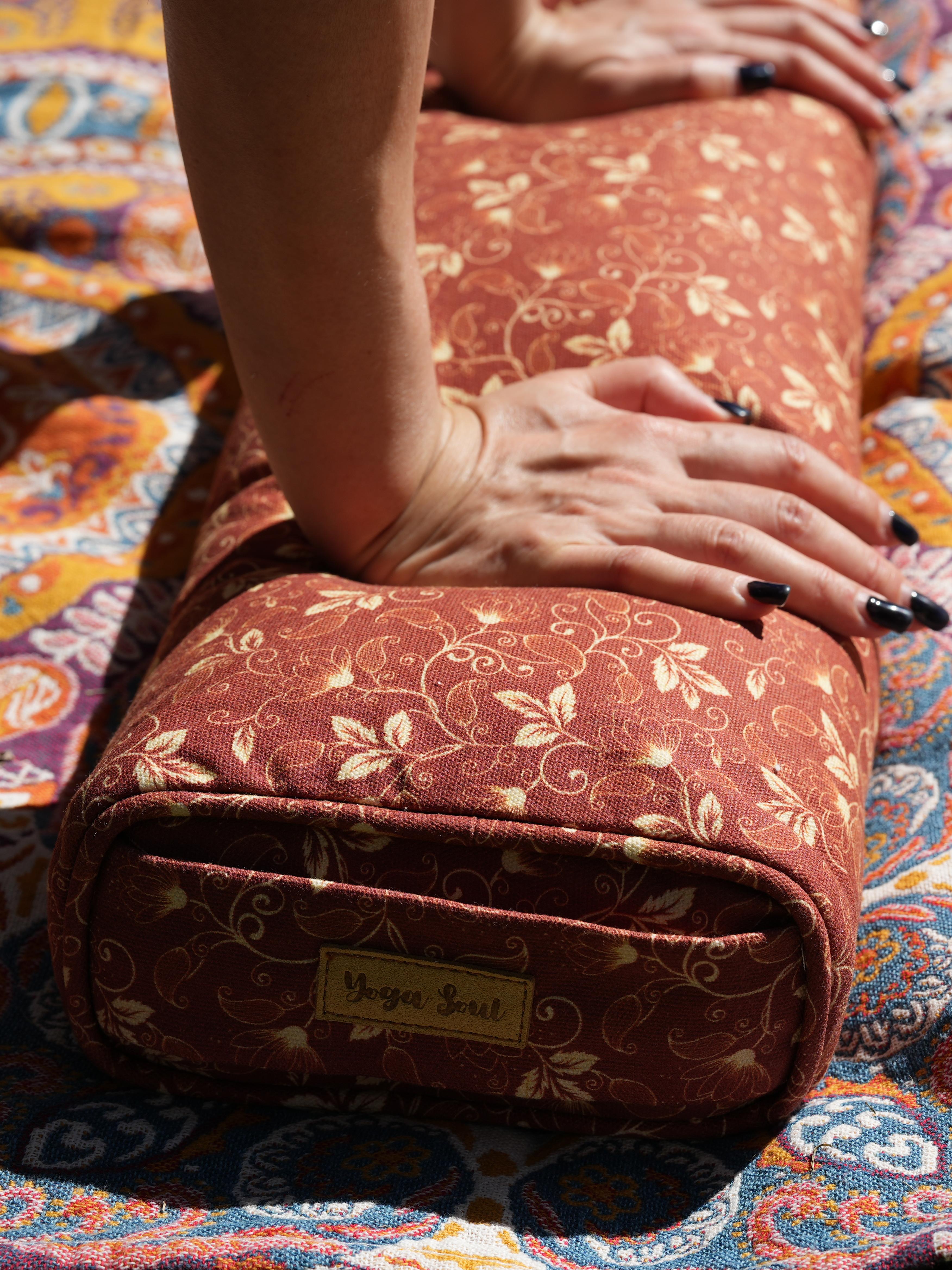 Pranayama Yoga Bolster | Water Lily | Red Cinnamon
