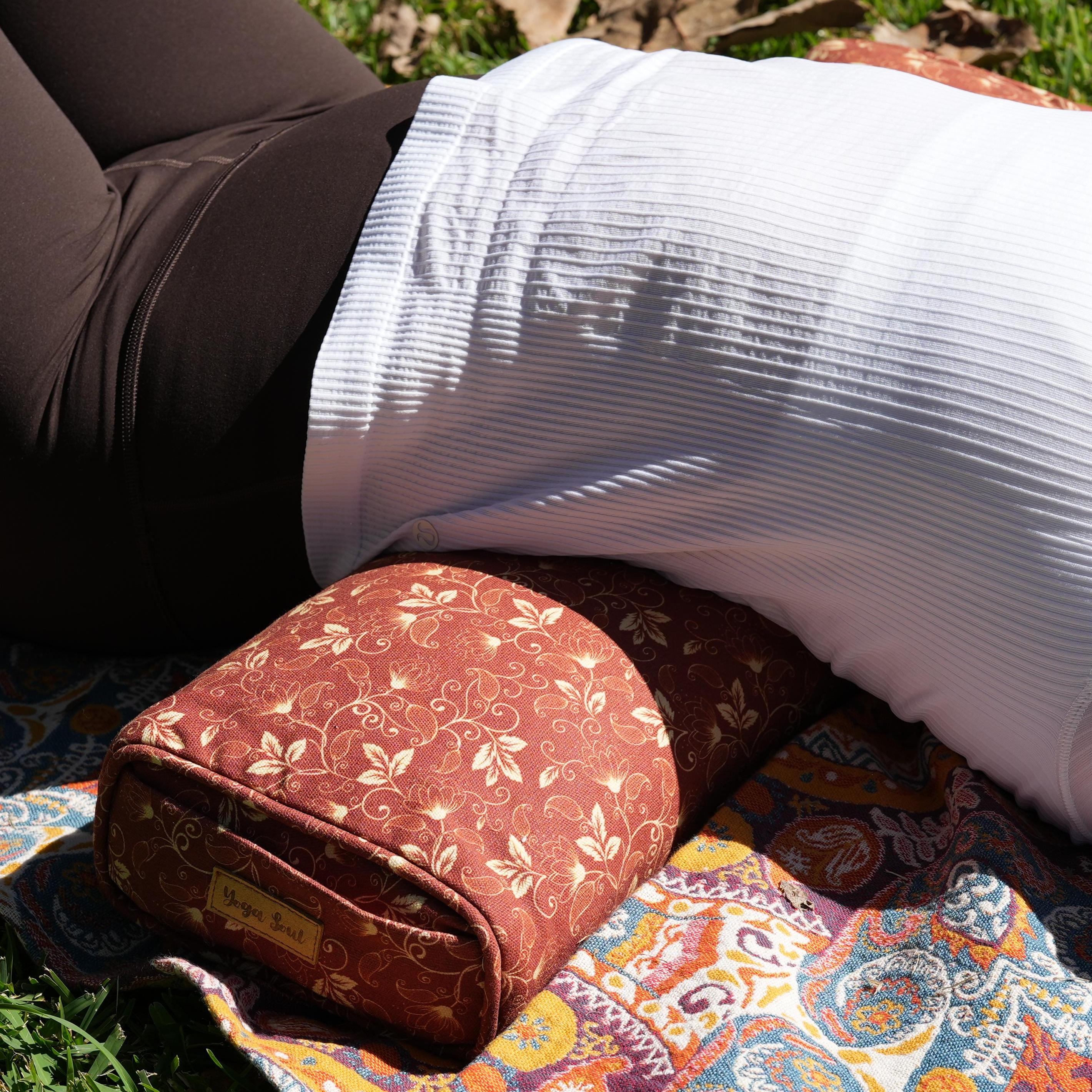 Pranayama Yoga Bolster | Yoga Pillow | Sacred Lotus| Red Cinnamon