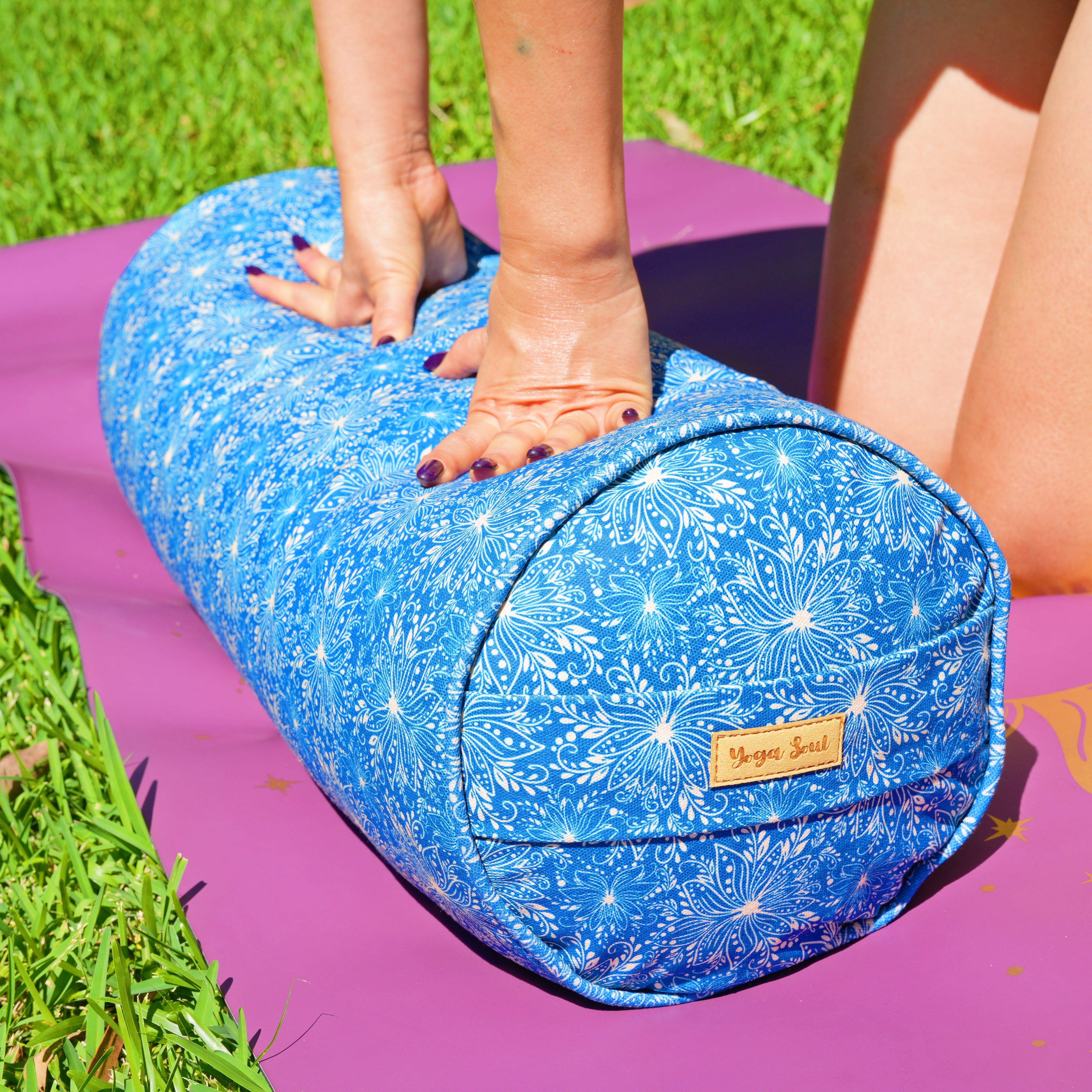Round Yoga Bolster | Sattva Lotus | Indigo Blue