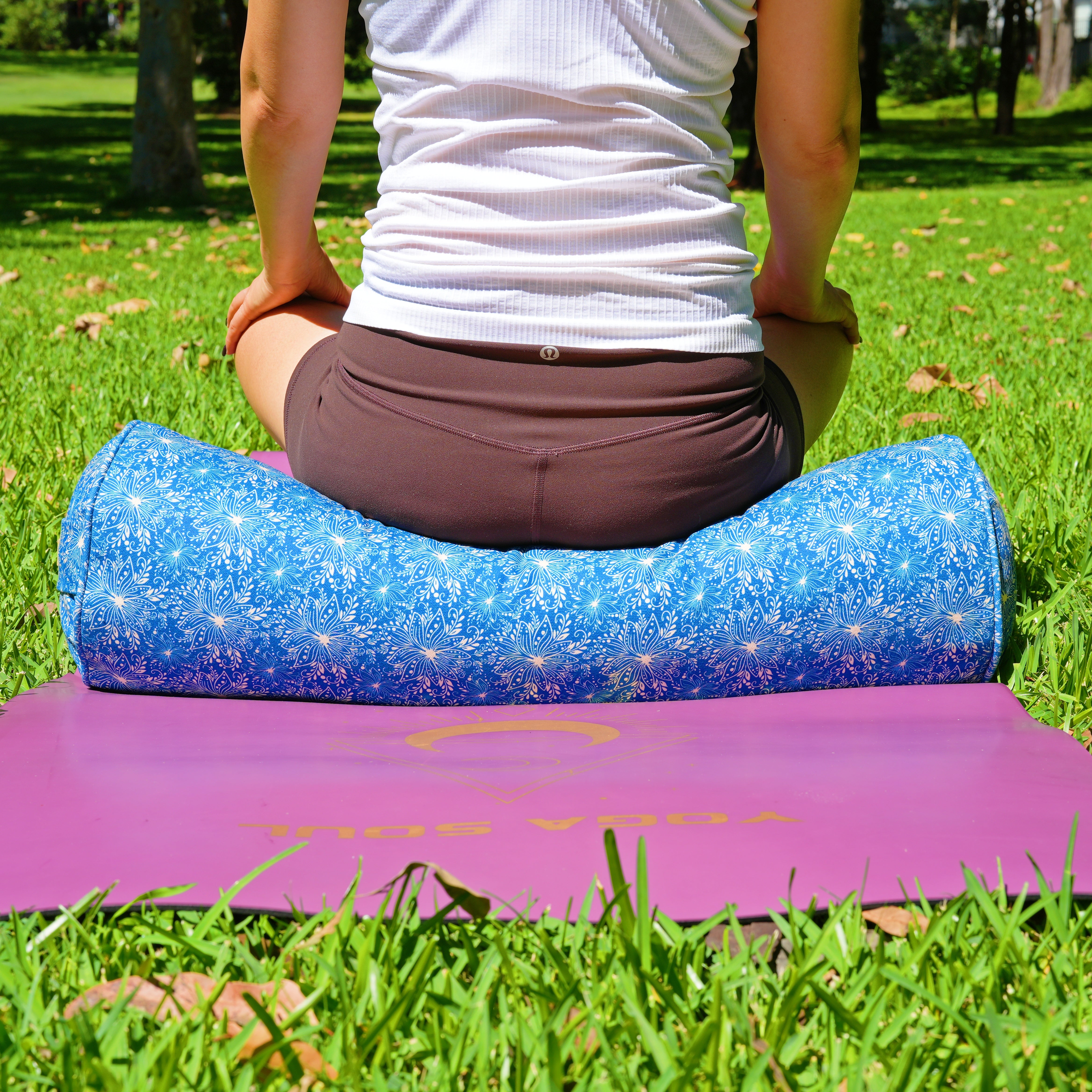 Round Yoga Bolster | Sattva Lotus | Indigo Blue