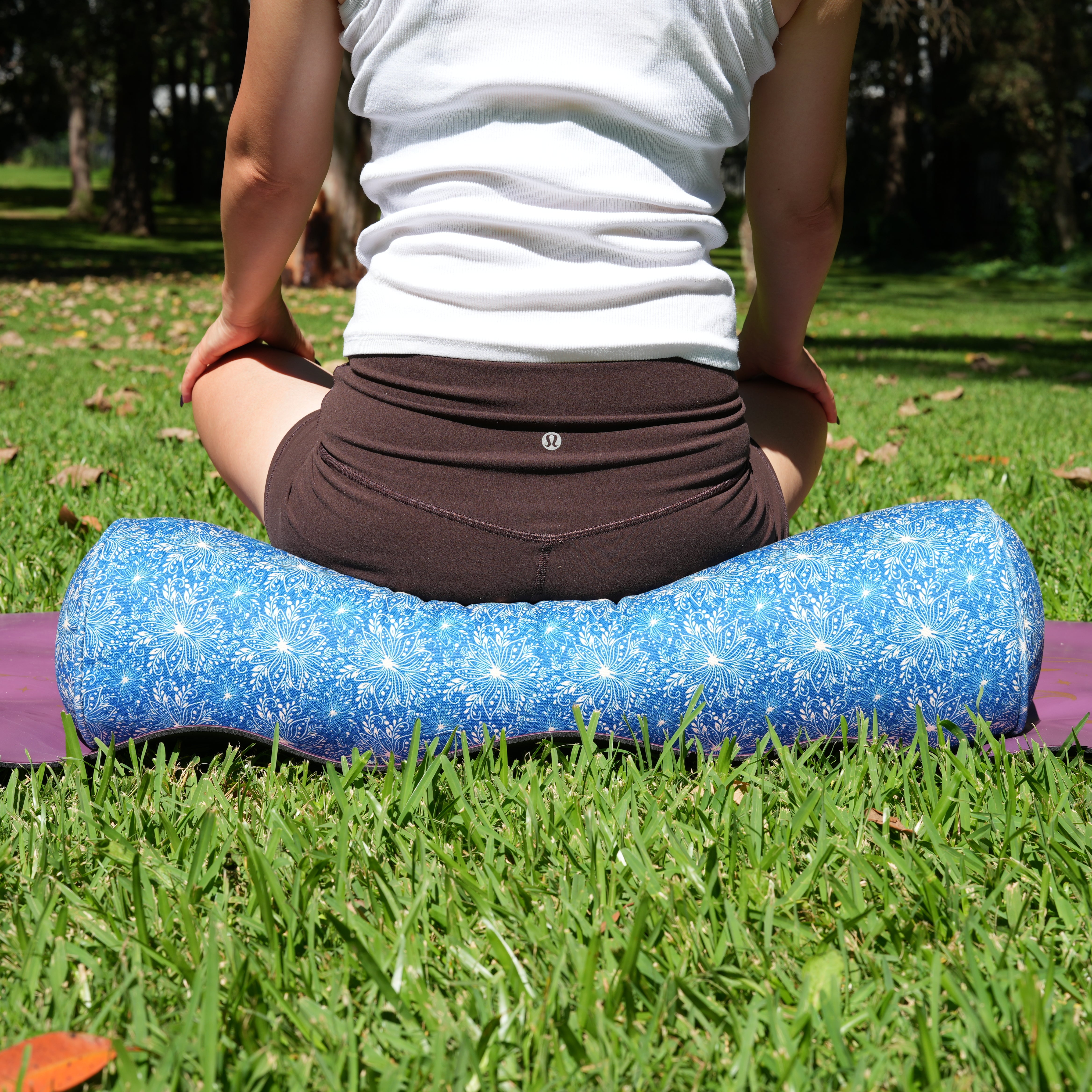 Oval Yoga Bolster | Sattva Lotus | Indigo Blue