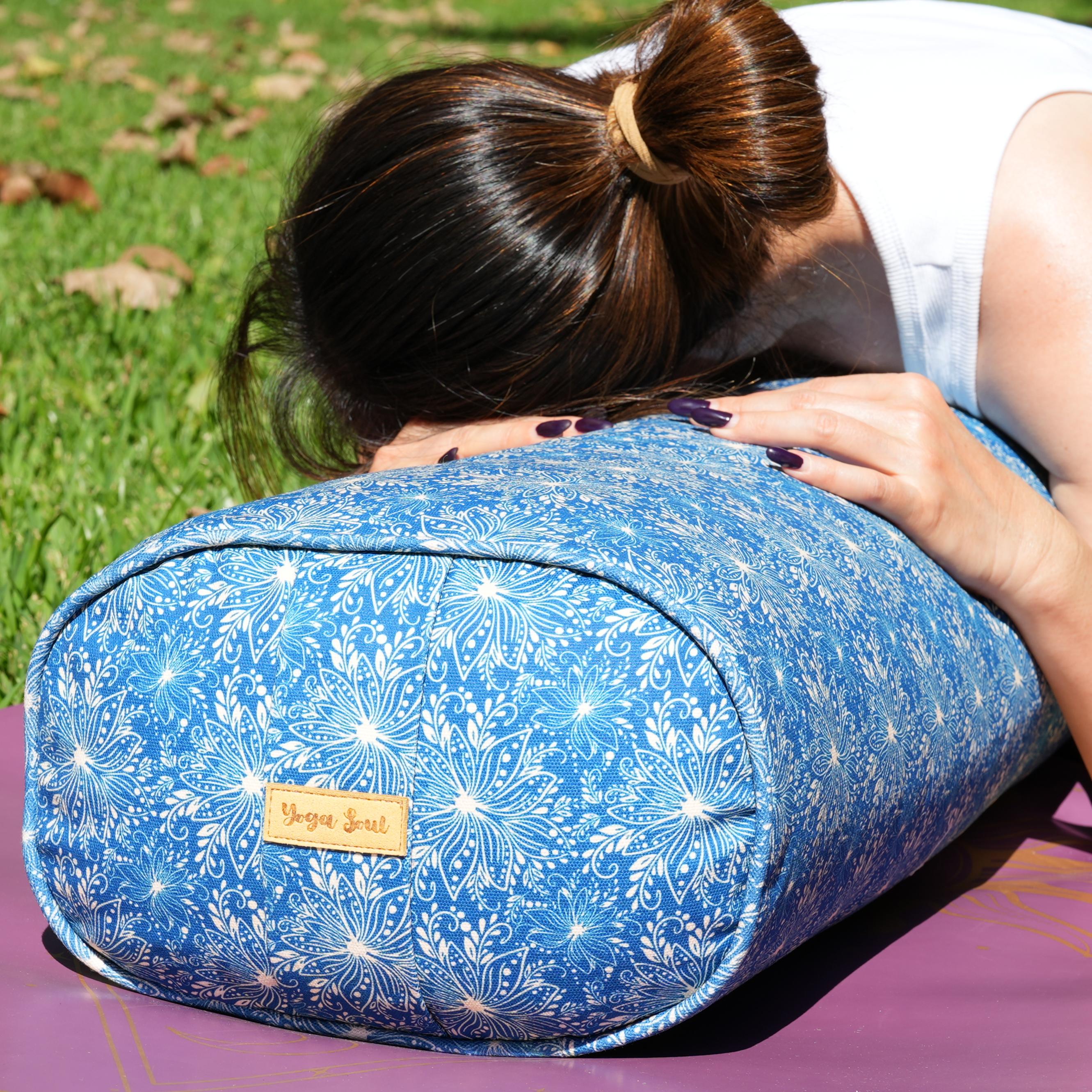 Oval Yoga Bolster | Sattva Lotus | Indigo Blue