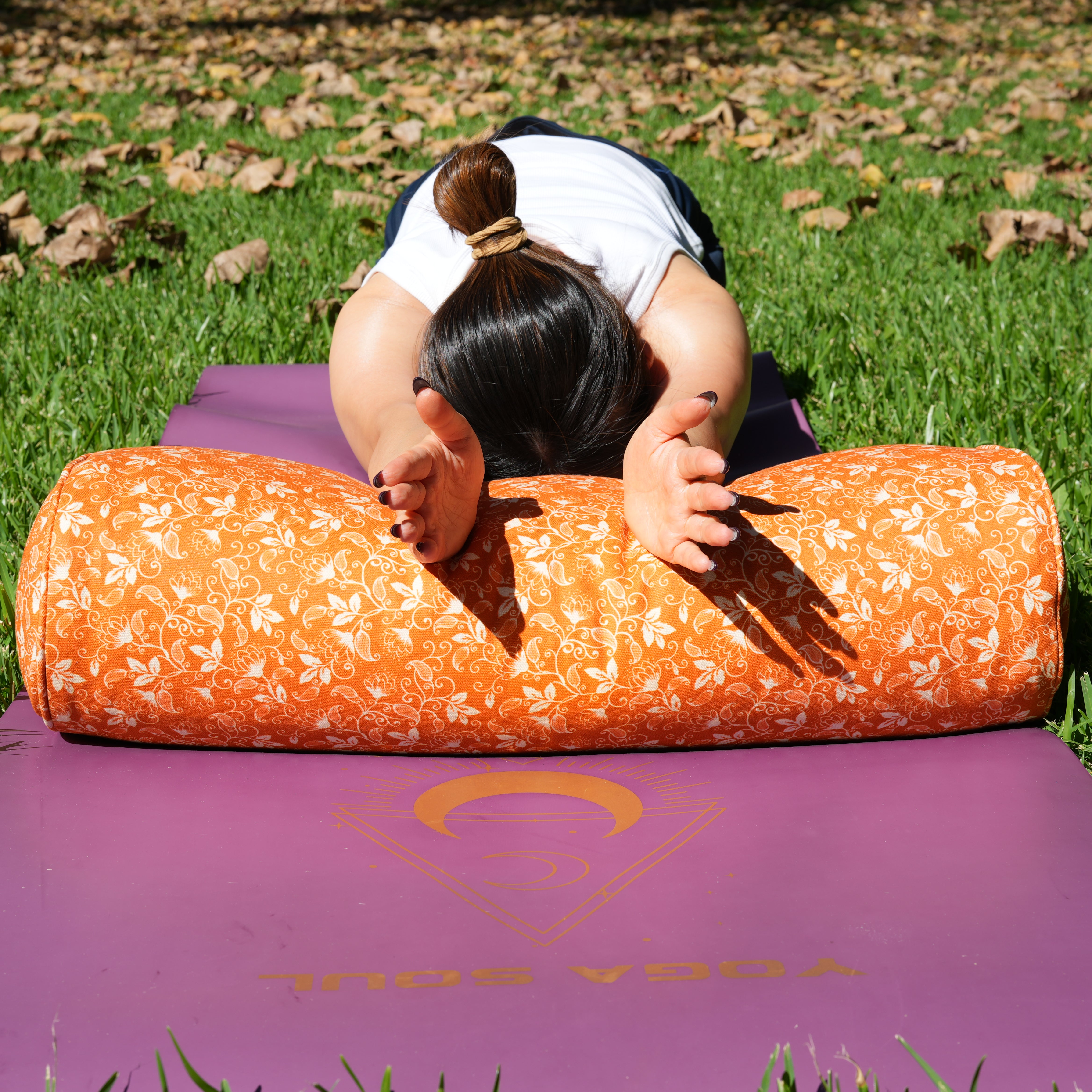 Oval Yoga Bolster | Shanti Lotus| Sunset
