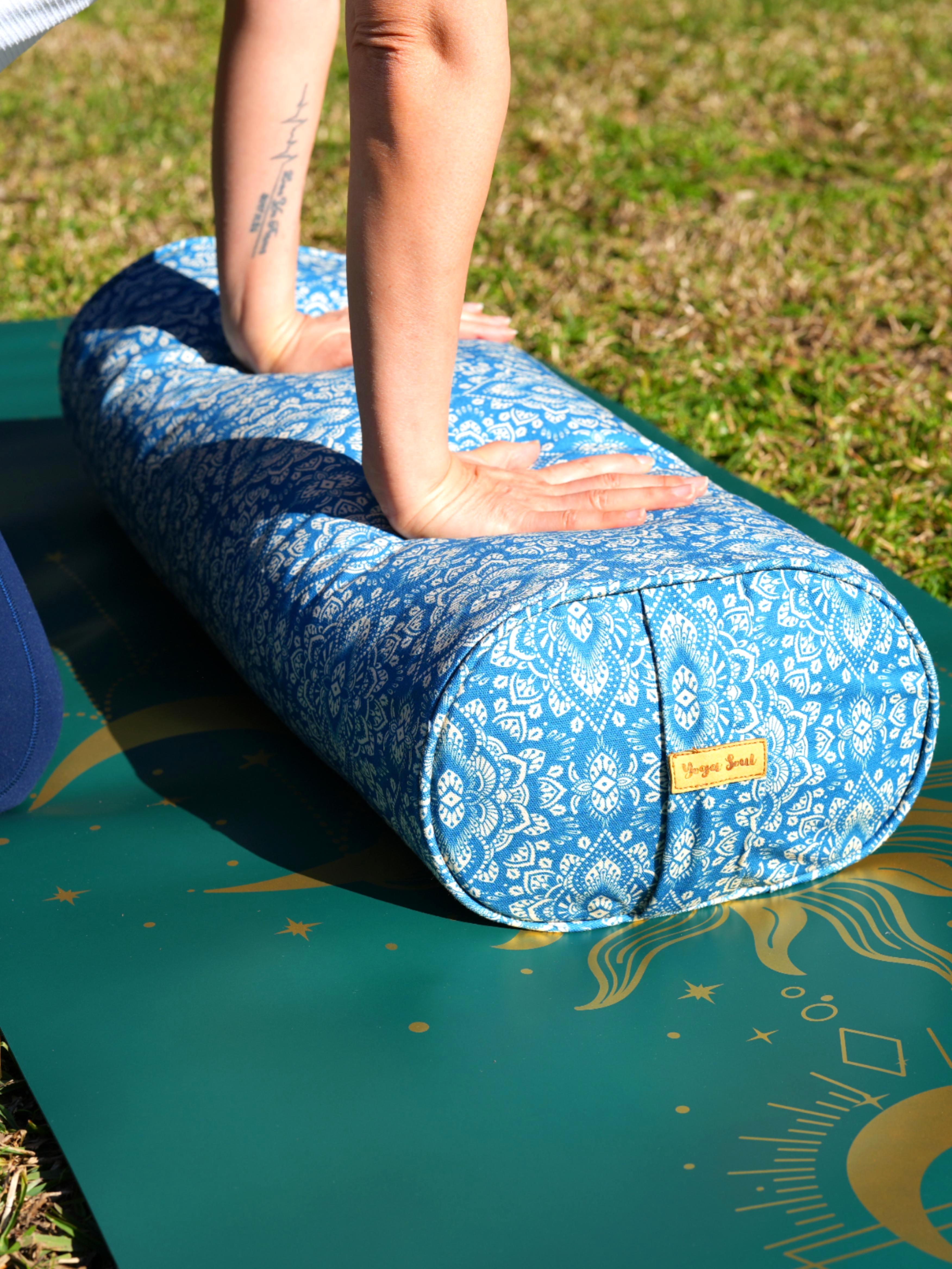 Oval Yoga Bolster | Mandala | Indigo Blue