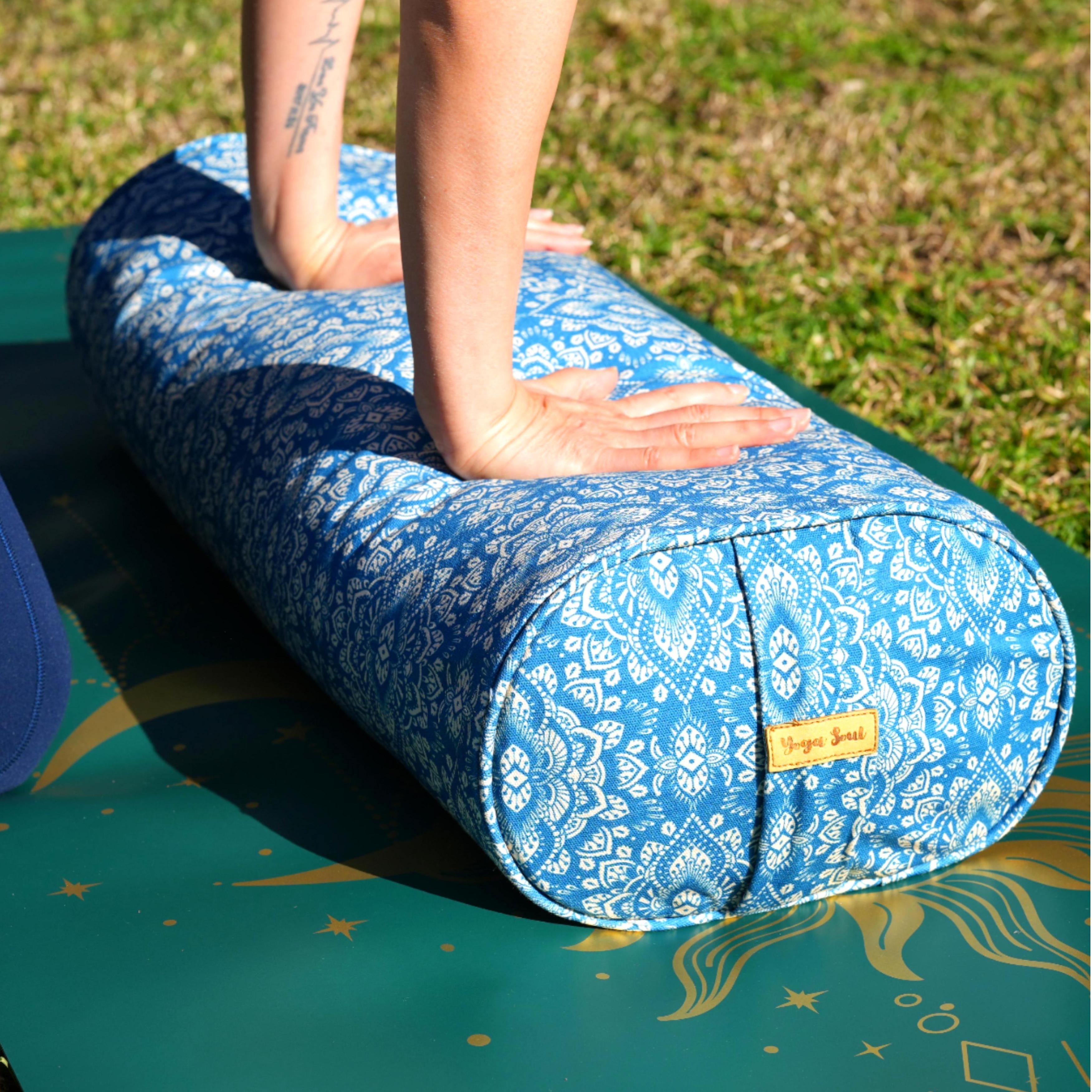 Oval Yoga Bolster | Mandala | Indigo Blue