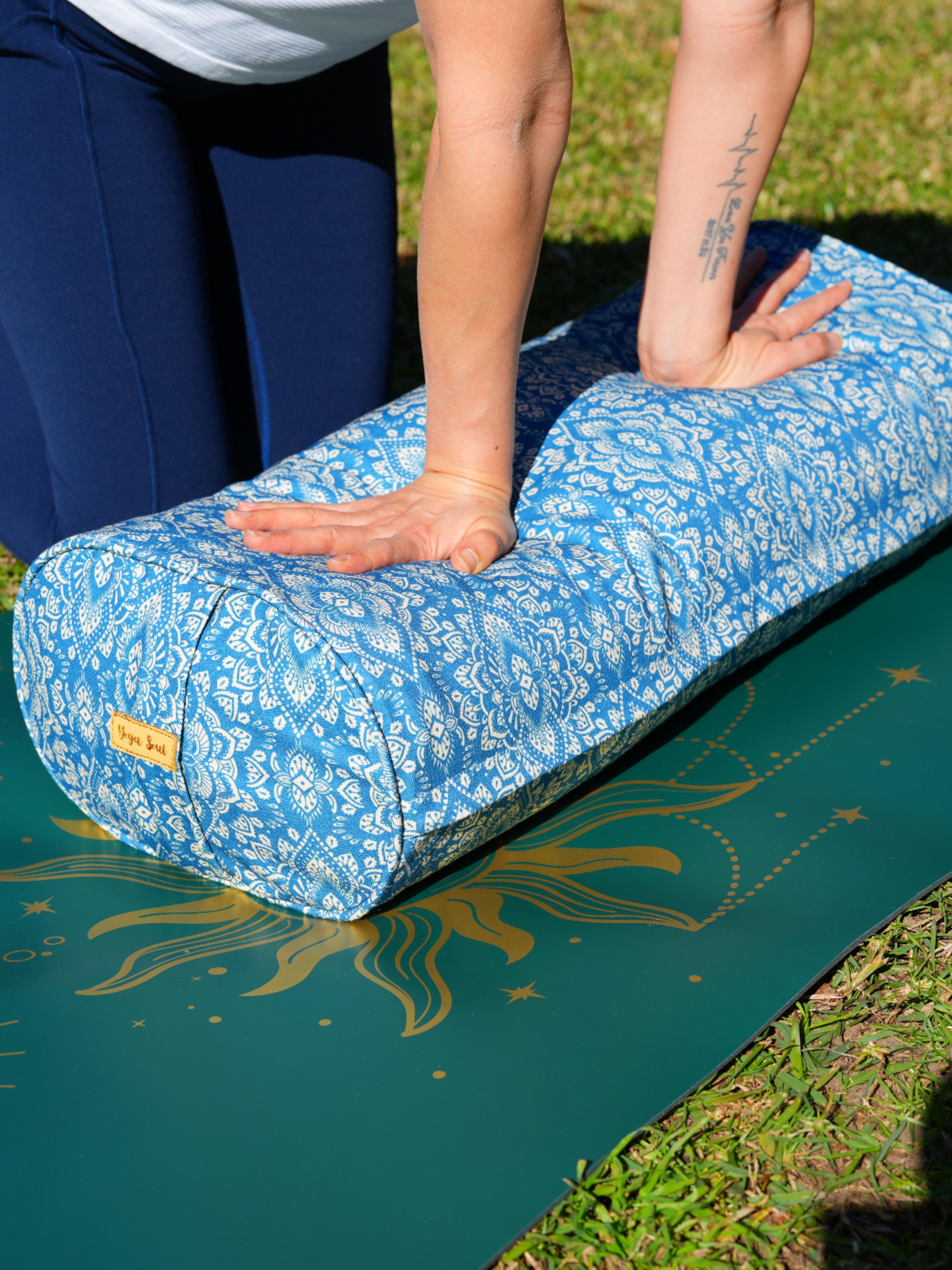 Oval Yoga Bolster | Mandala | Indigo Blue