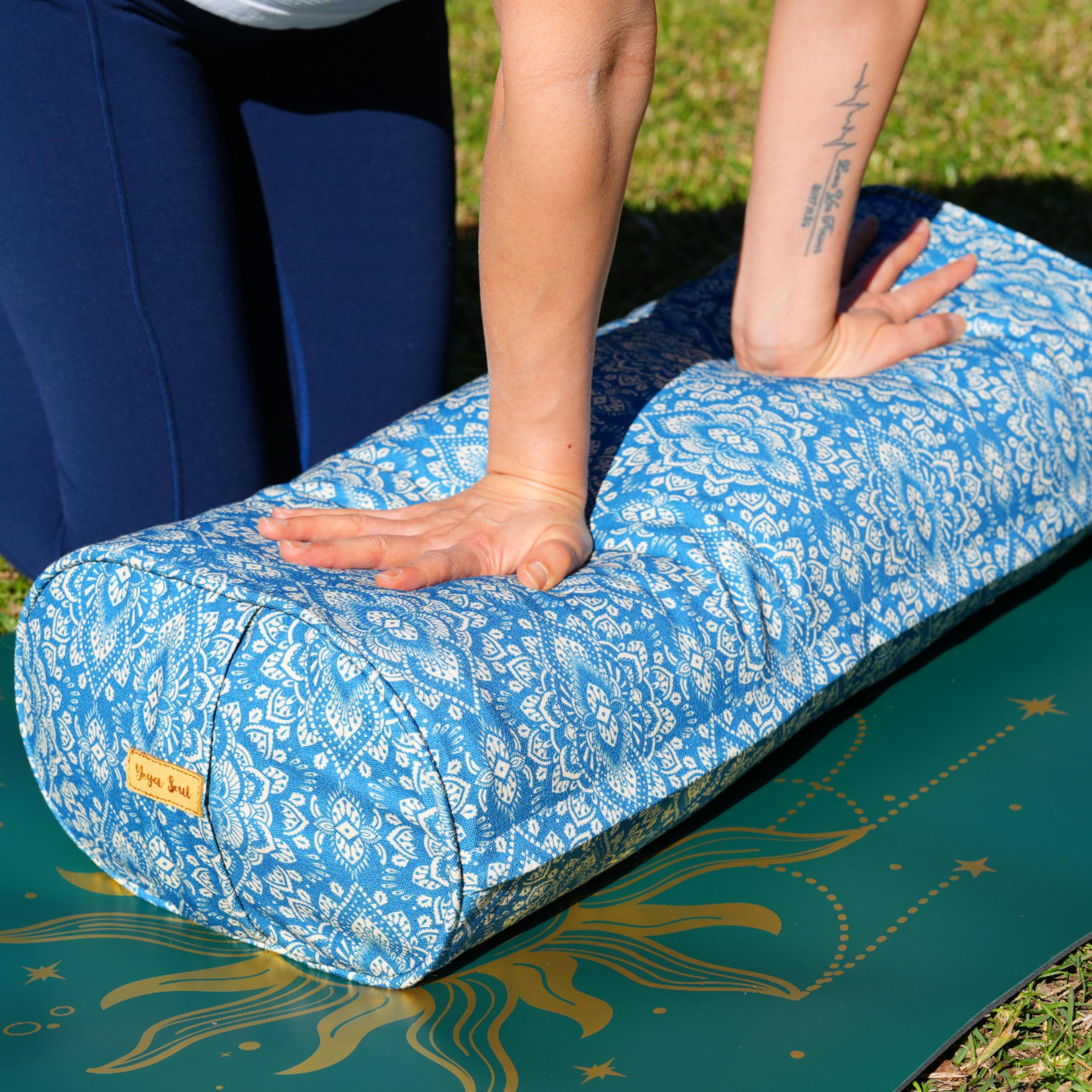 Oval Yoga Bolster | Mandala | Indigo Blue
