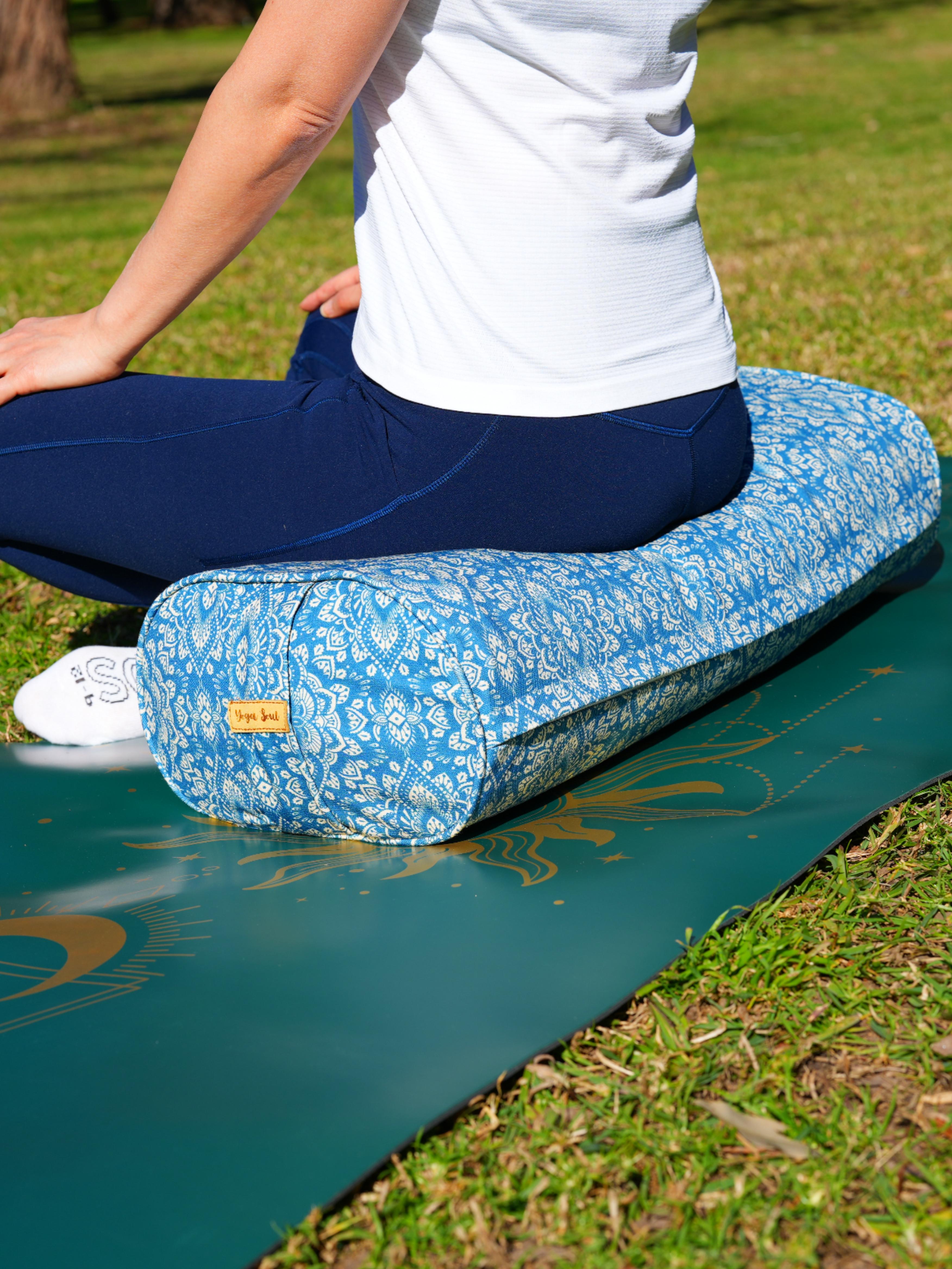 Oval Yoga Bolster | Mandala | Indigo Blue