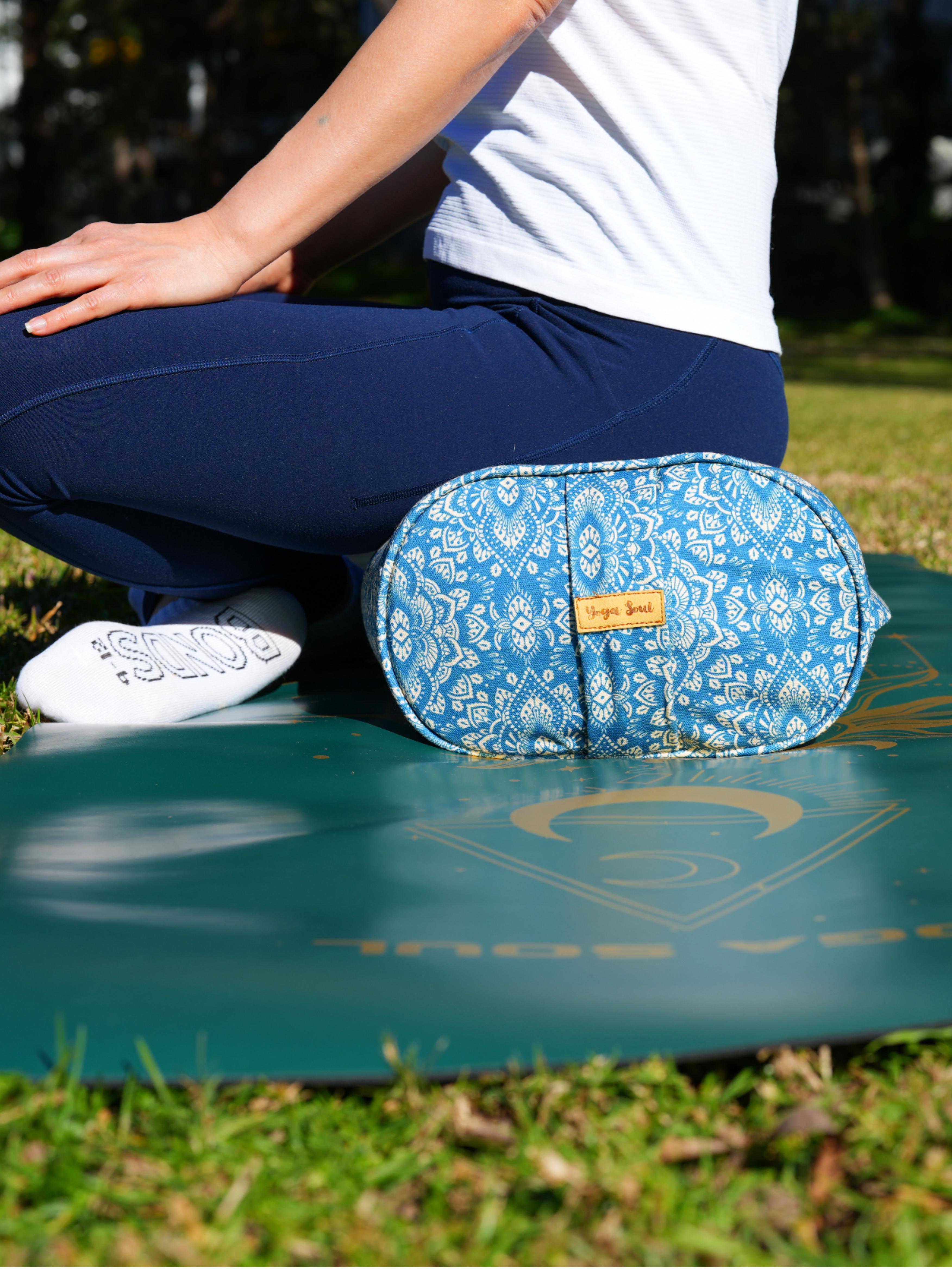 Oval Yoga Bolster | Mandala | Indigo Blue