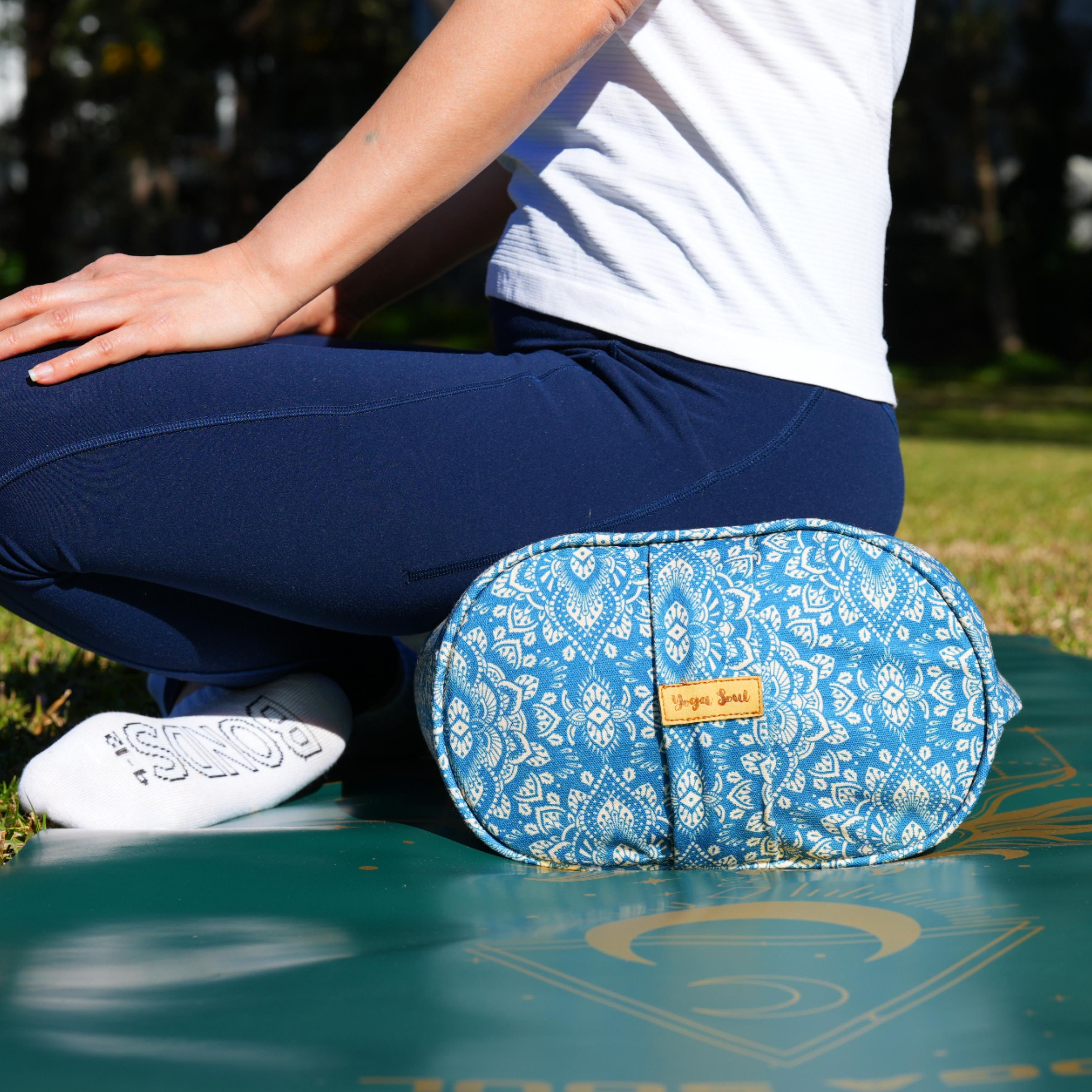 Oval Yoga Bolster | Mandala | Indigo Blue