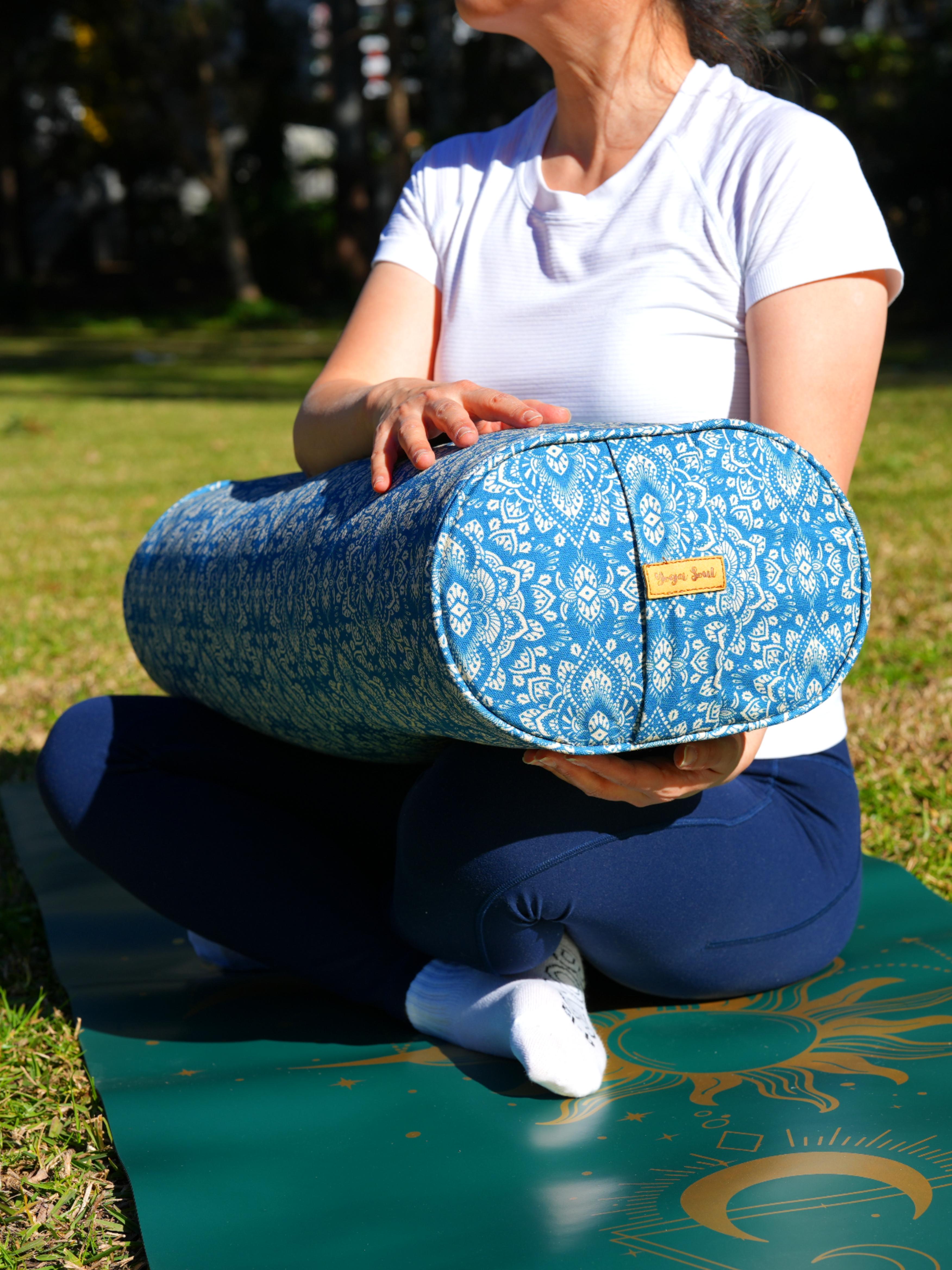 Oval Yoga Bolster | Mandala | Indigo Blue