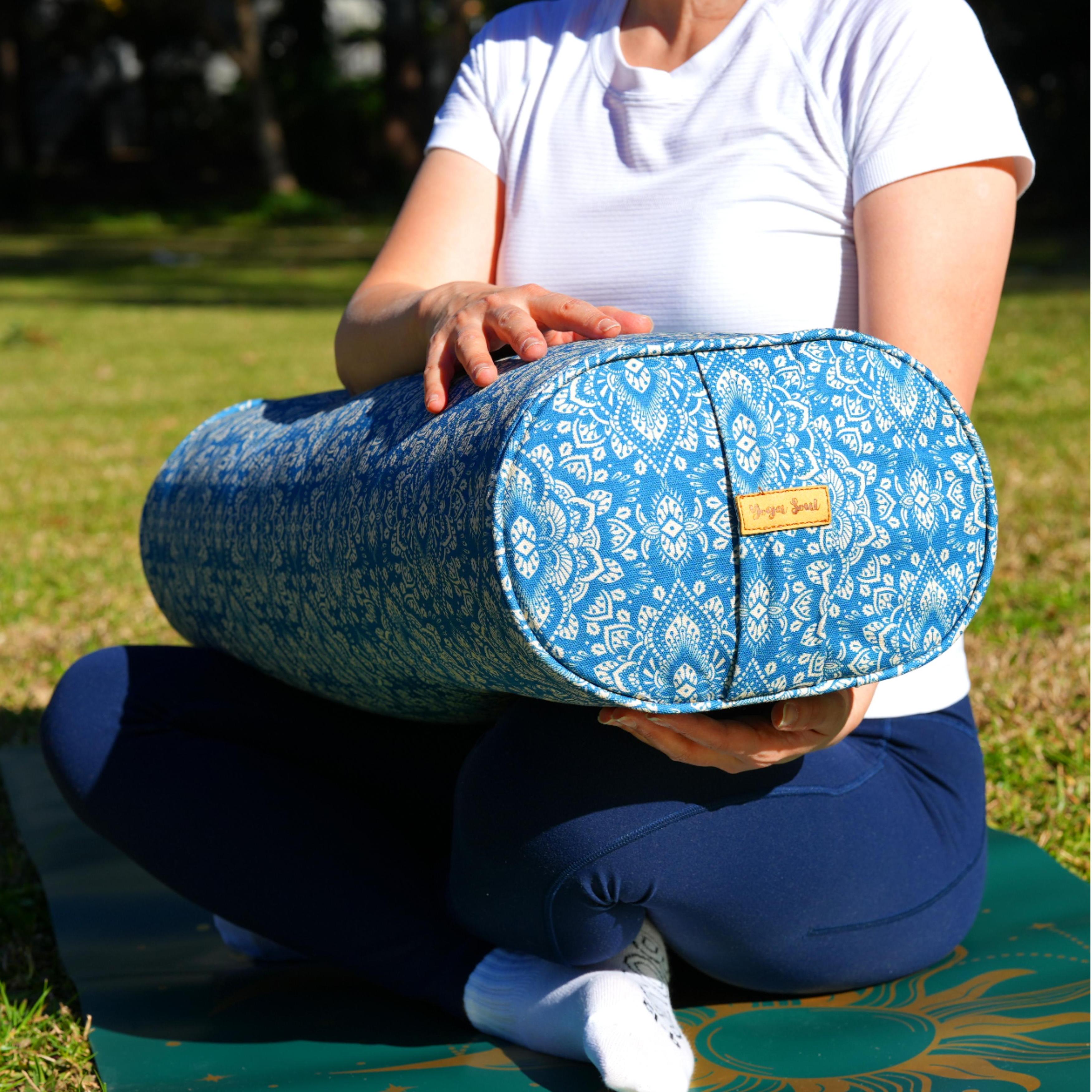 Oval Yoga Bolster | Mandala | Indigo Blue
