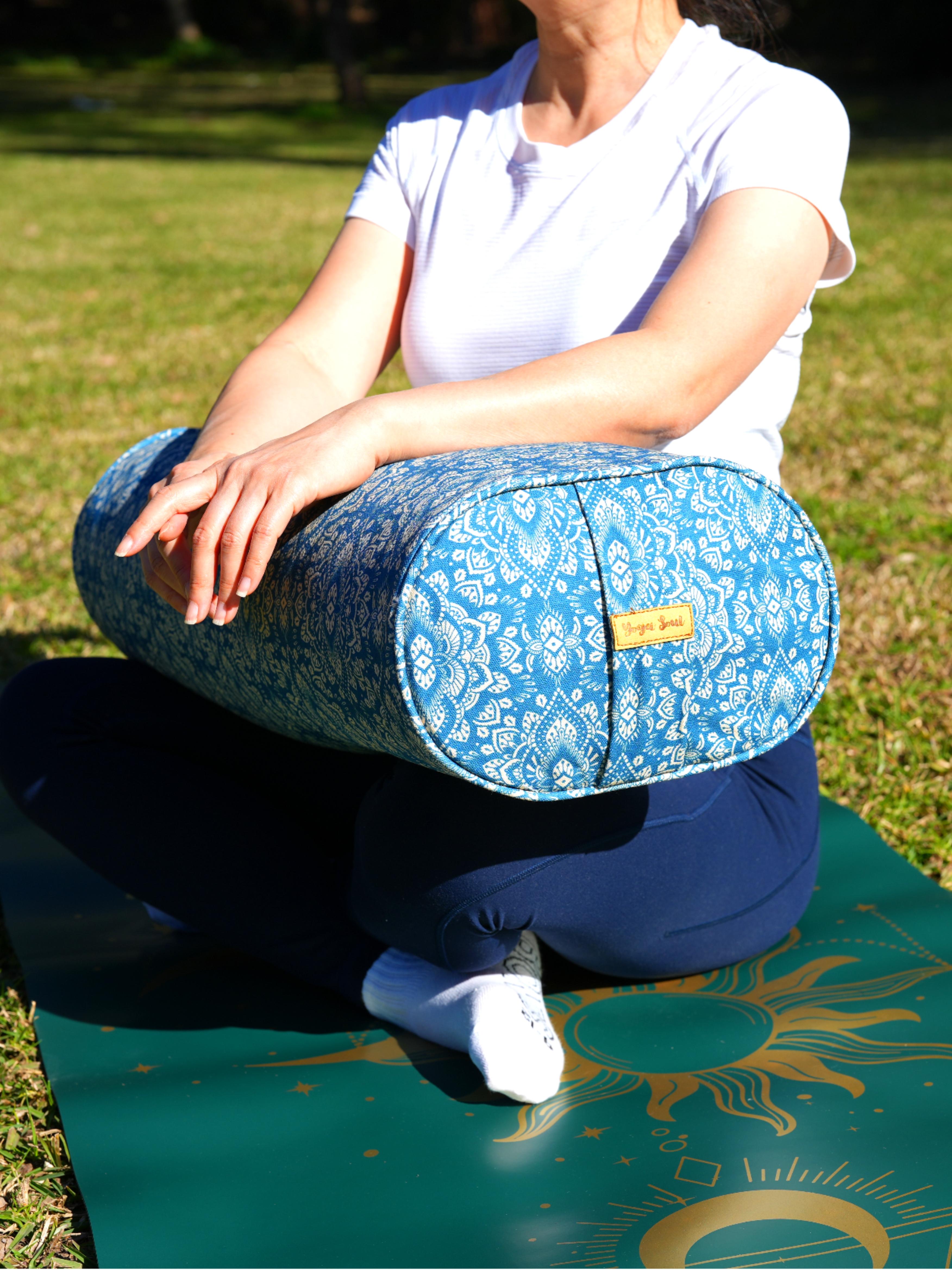 Oval Yoga Bolster | Mandala | Indigo Blue