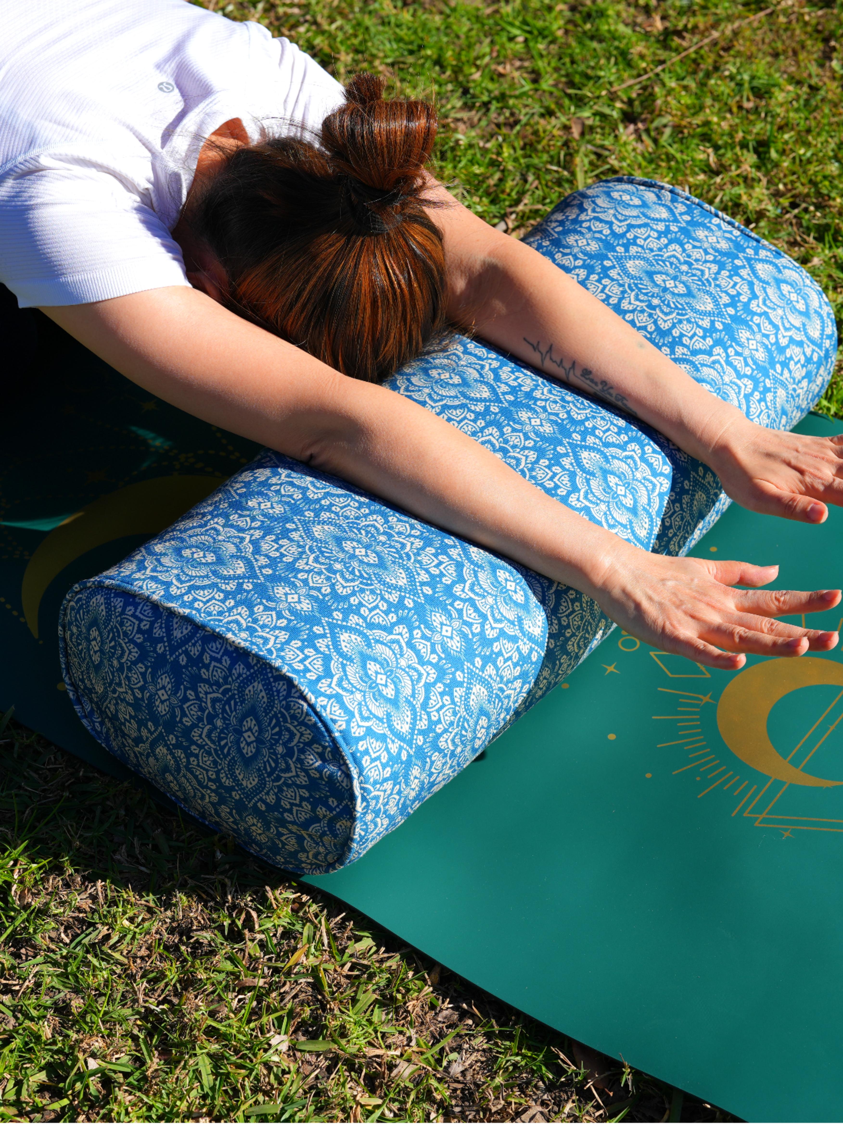 Oval Yoga Bolster | Mandala | Indigo Blue