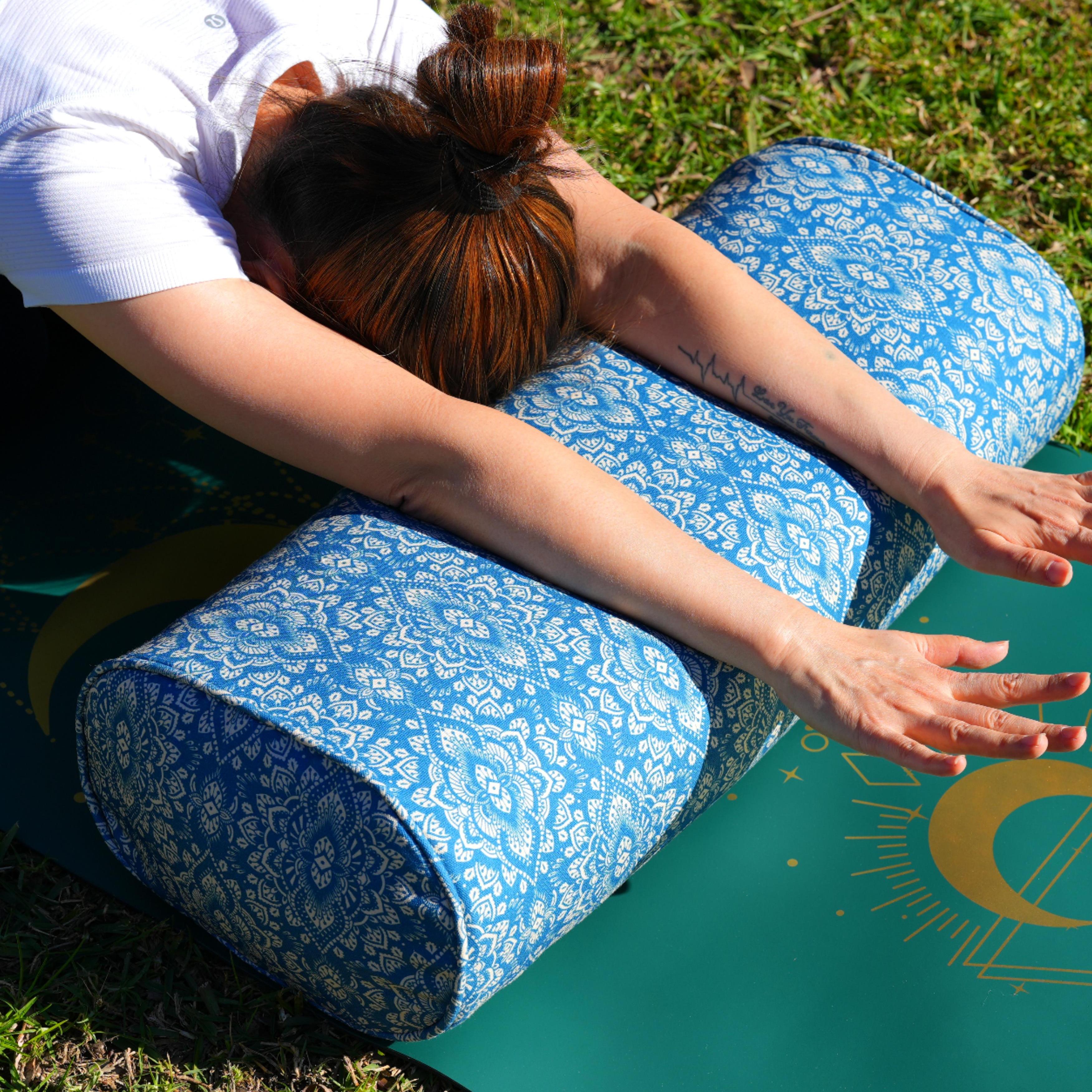 Oval Yoga Bolster | Mandala | Indigo Blue