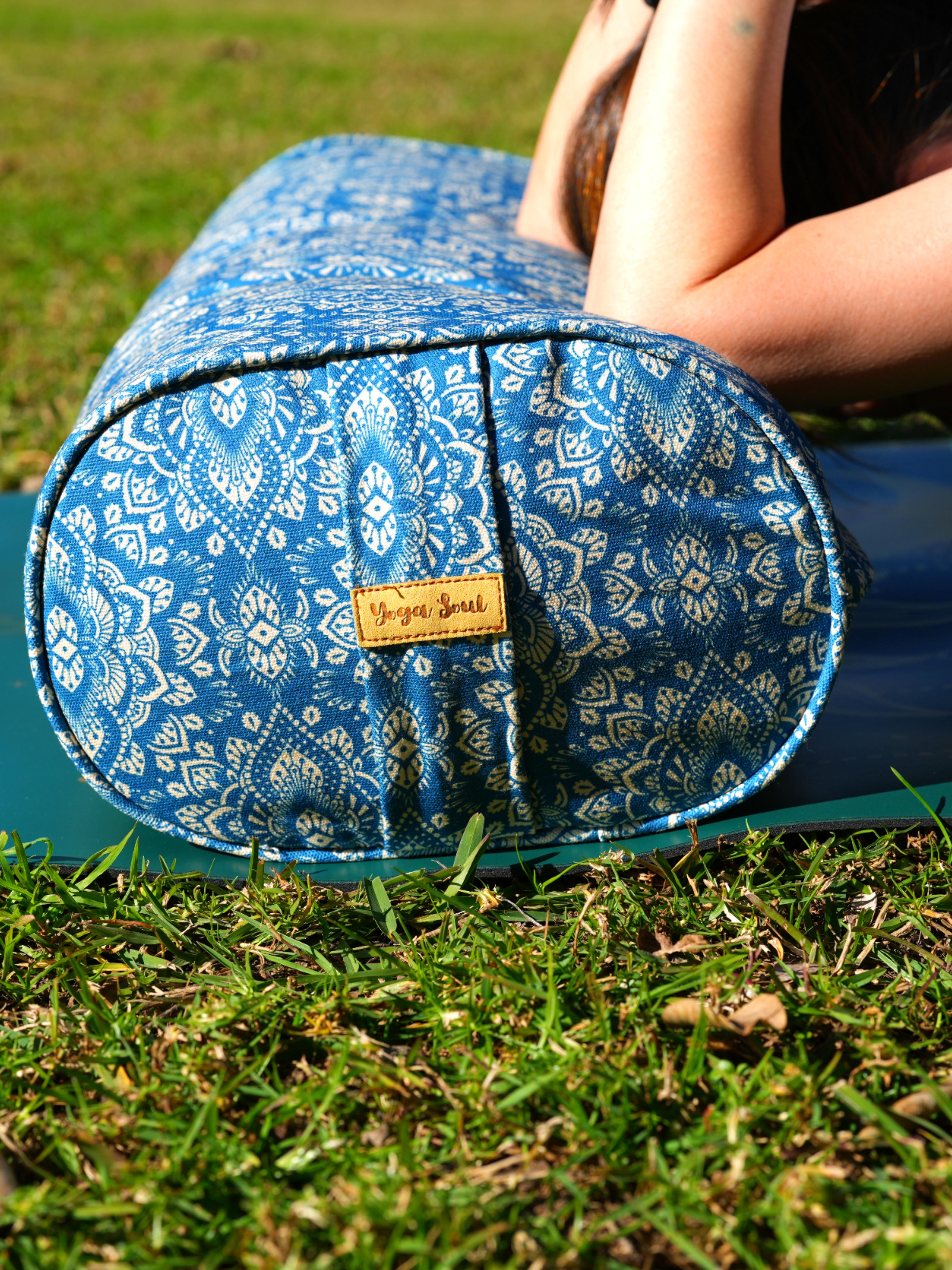 Oval Yoga Bolster | Mandala | Indigo Blue